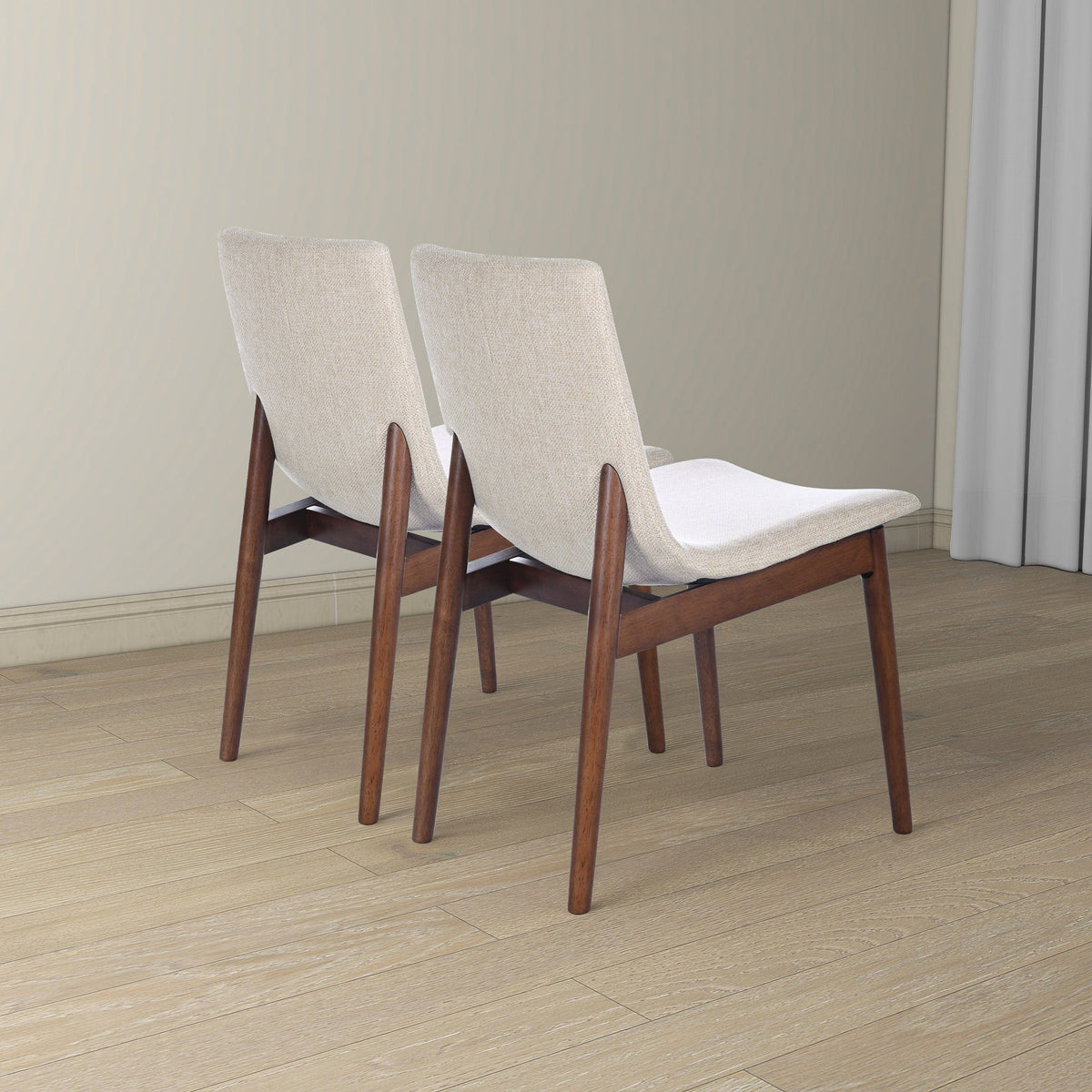 THE FURNITURE CO. Dining Chairs Luxury Beige Fabric Dining Chairs for Elegant Dining Spaces