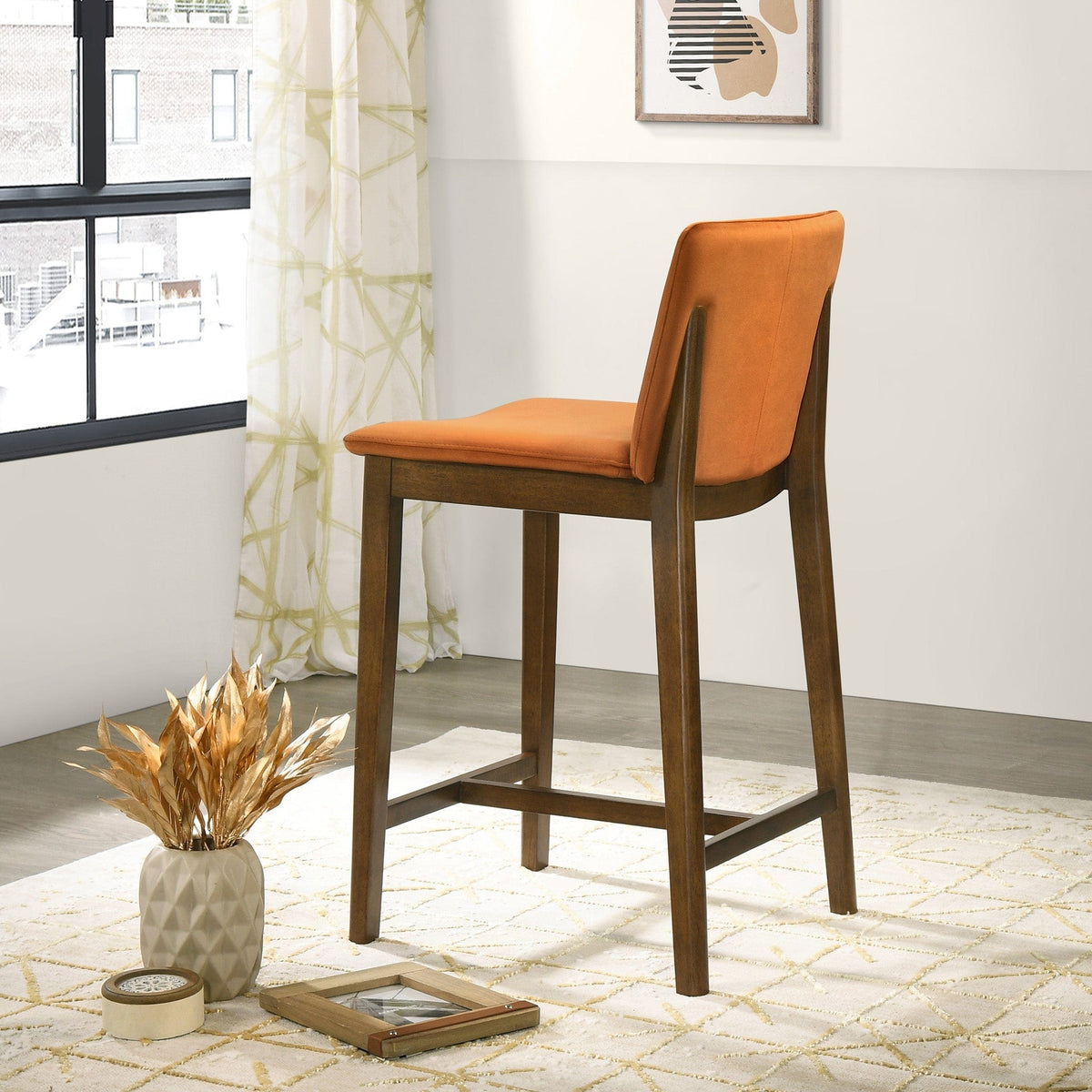 THE FURNITURE CO. Dining Chairs Luxury Burnt Orange Velvet Chair for Stylish Living Spaces