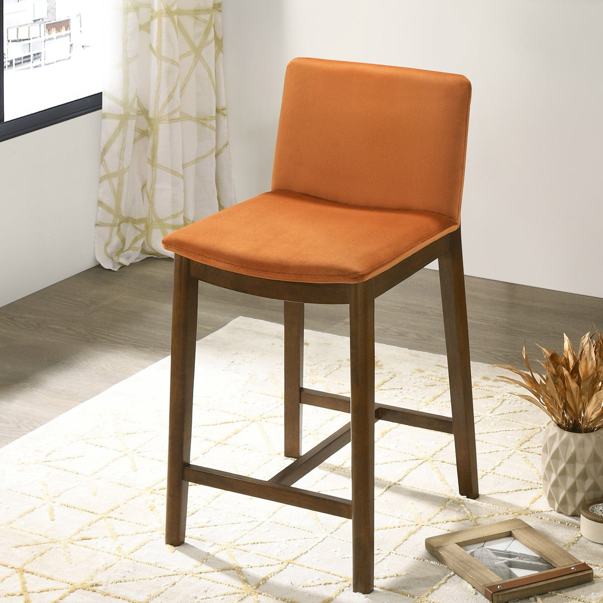 THE FURNITURE CO. Dining Chairs Luxury Burnt Orange Velvet Chair for Stylish Living Spaces