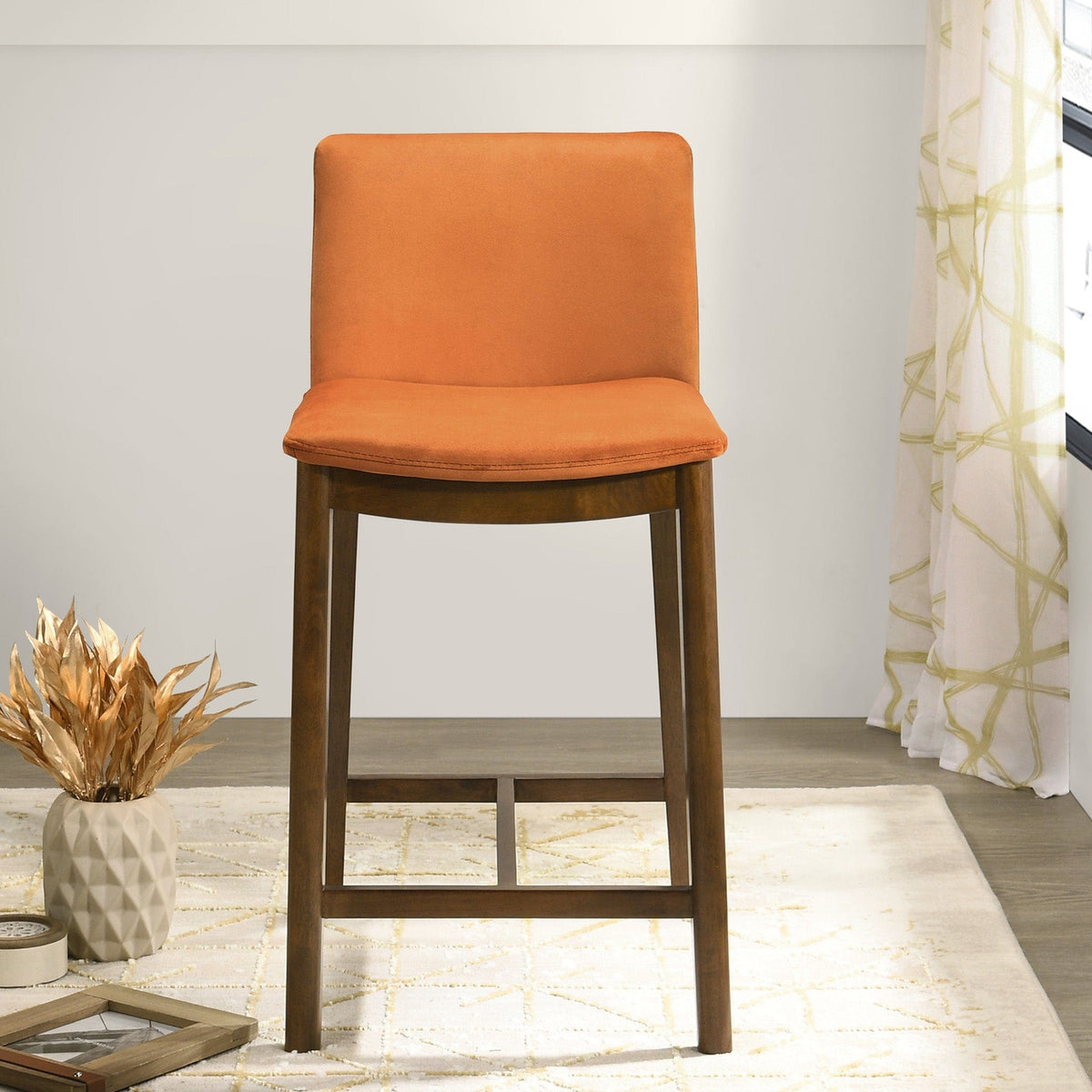 THE FURNITURE CO. Dining Chairs Luxury Burnt Orange Velvet Chair for Stylish Living Spaces
