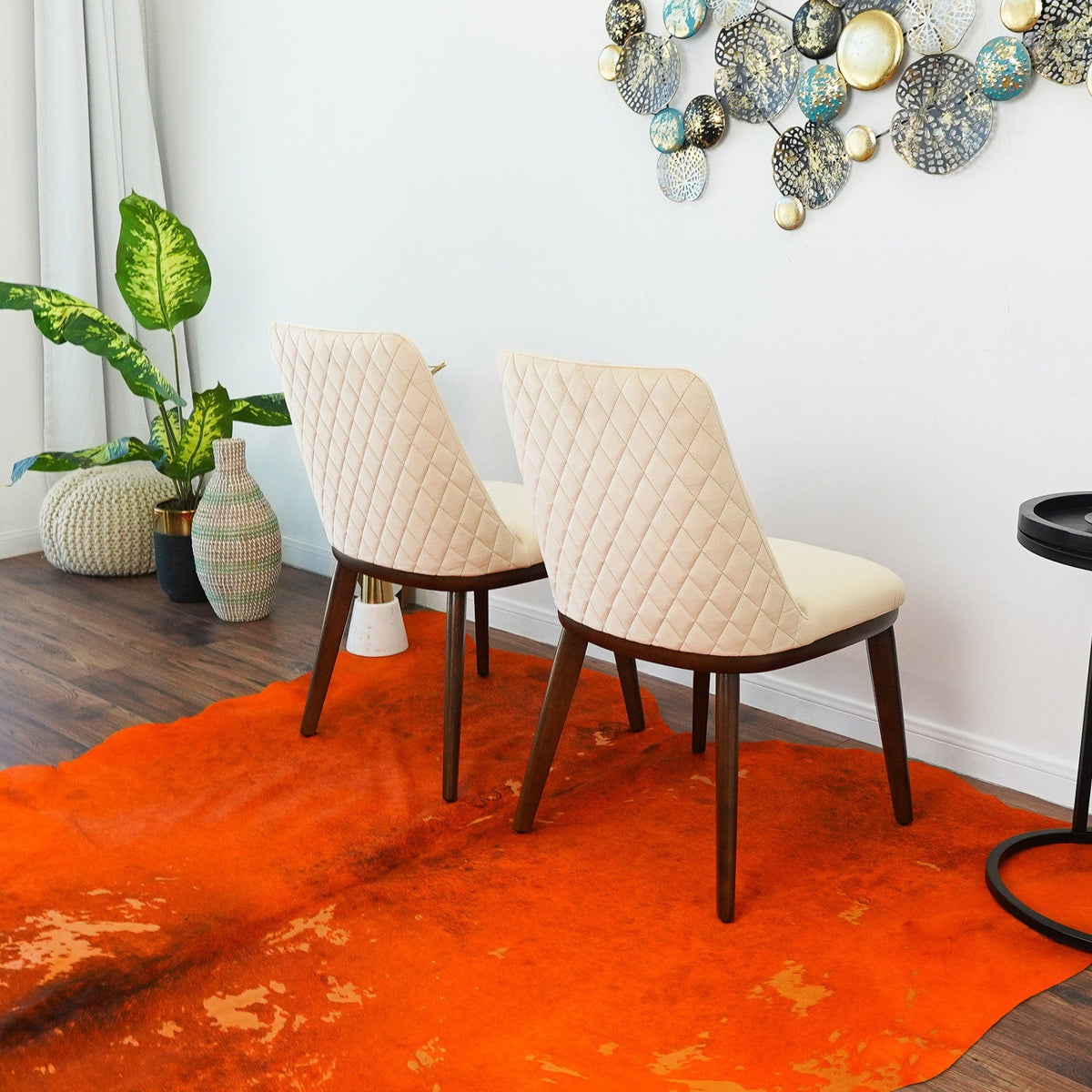 THE FURNITURE CO. Dining Chairs Luxury Clove Beige Velvet Dining Chairs for Elegant Dining Spaces