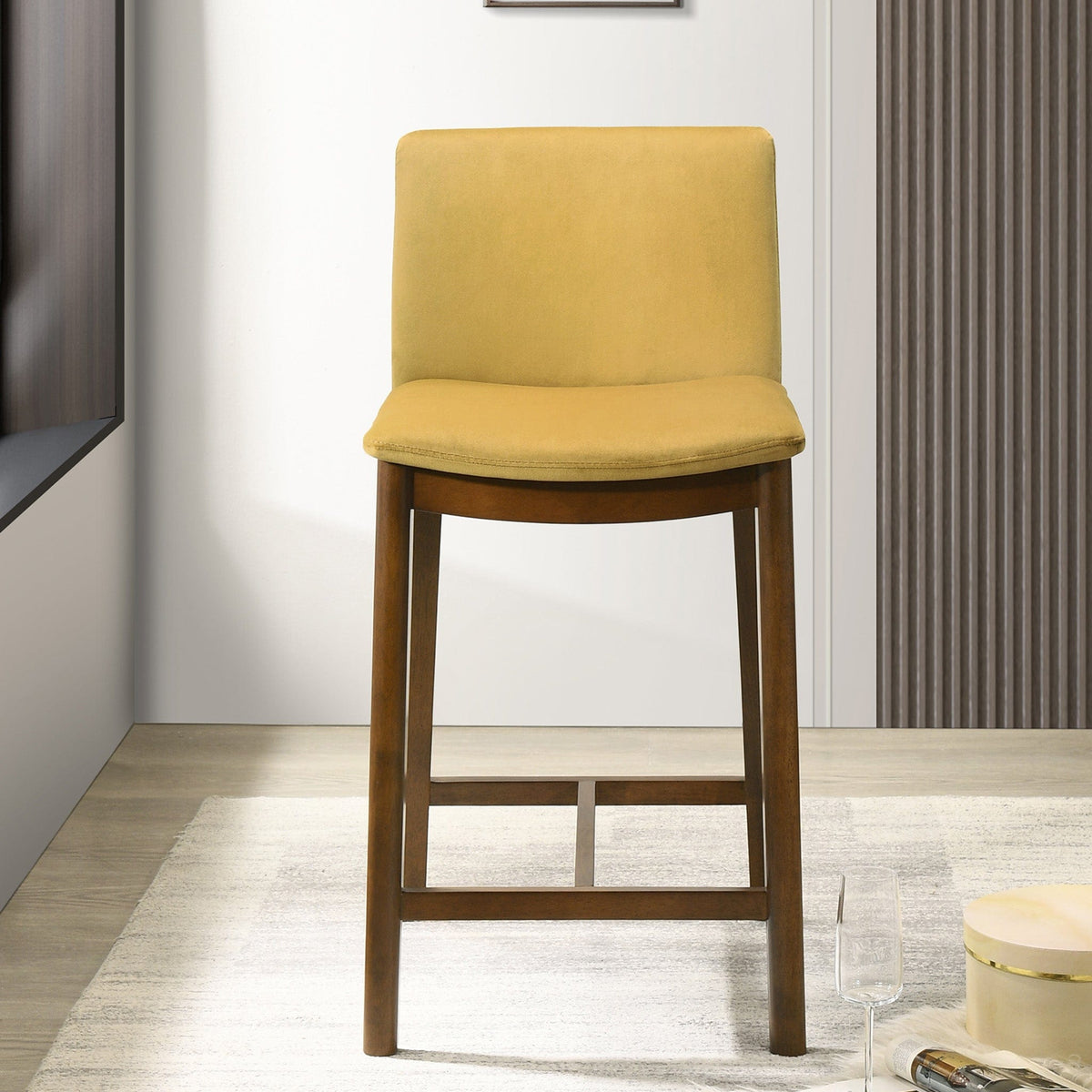 THE FURNITURE CO. Dining Chairs Luxury Dark Yellow Velvet Chair for Stylish Living Spaces
