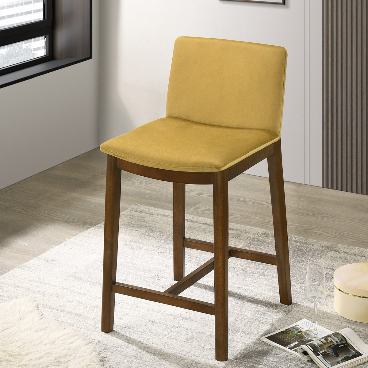 THE FURNITURE CO. Dining Chairs Luxury Dark Yellow Velvet Chair for Stylish Living Spaces