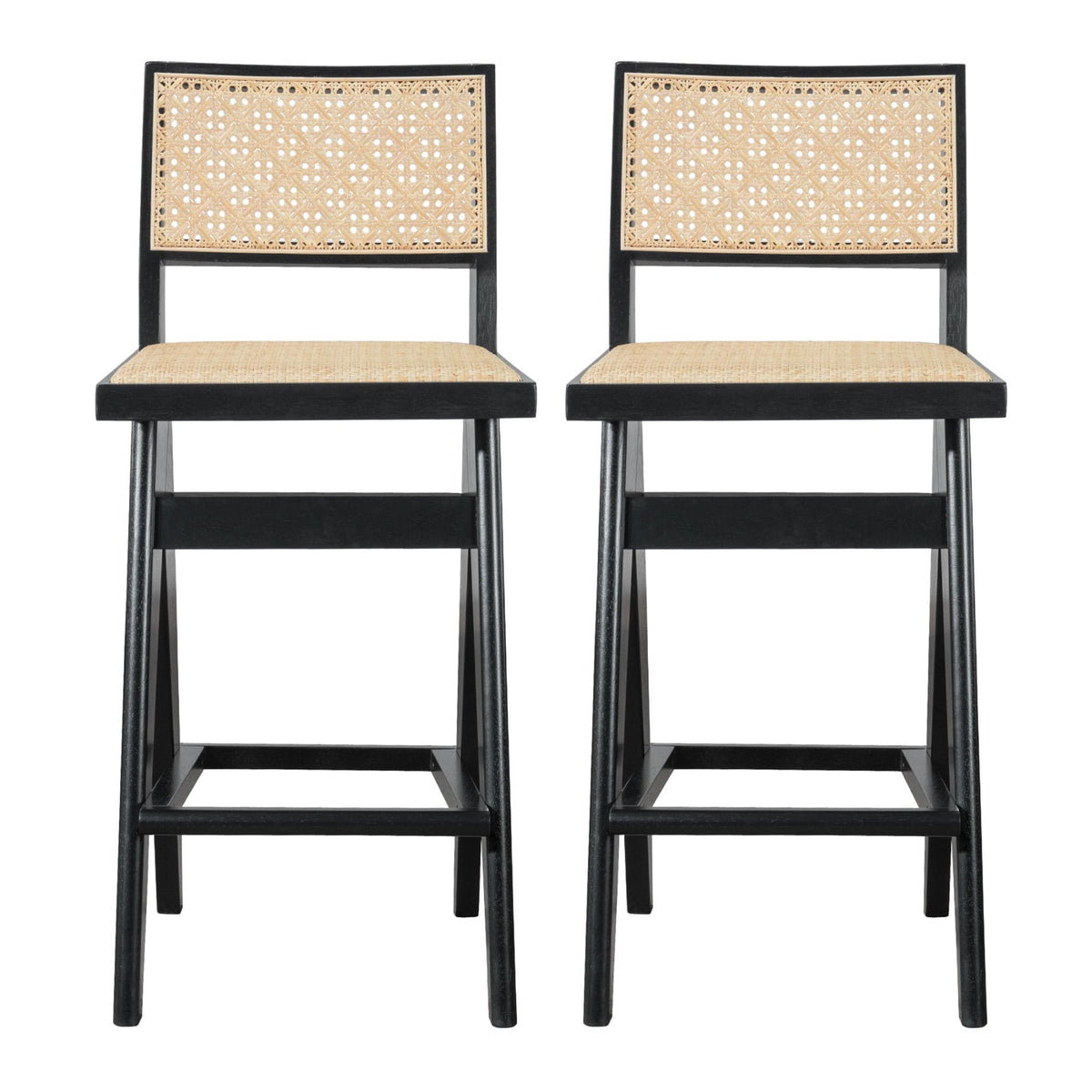 THE FURNITURE CO. Dining Chairs Luxury Gray Fabric Bar Stools for Elegant Dining Spaces