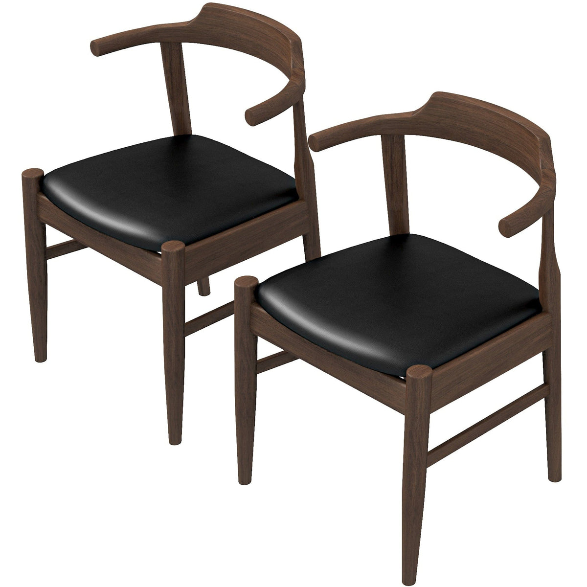 THE FURNITURE CO. Dining Chairs Luxury Leather Mid-Century Modern Dining Chairs for Elegant Dining Spaces
