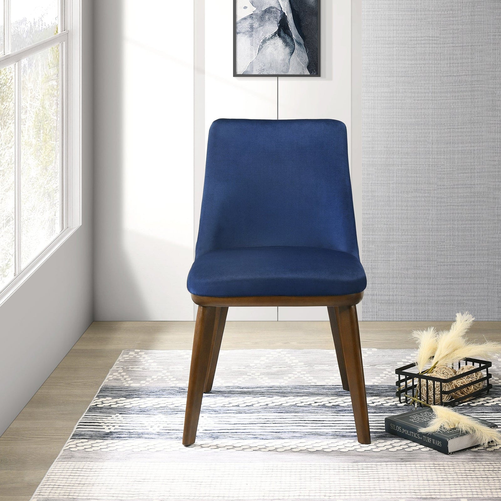 THE FURNITURE CO. Dining Chairs Luxury Navy Blue Velvet Dining Chairs for Elegant Dining Spaces.