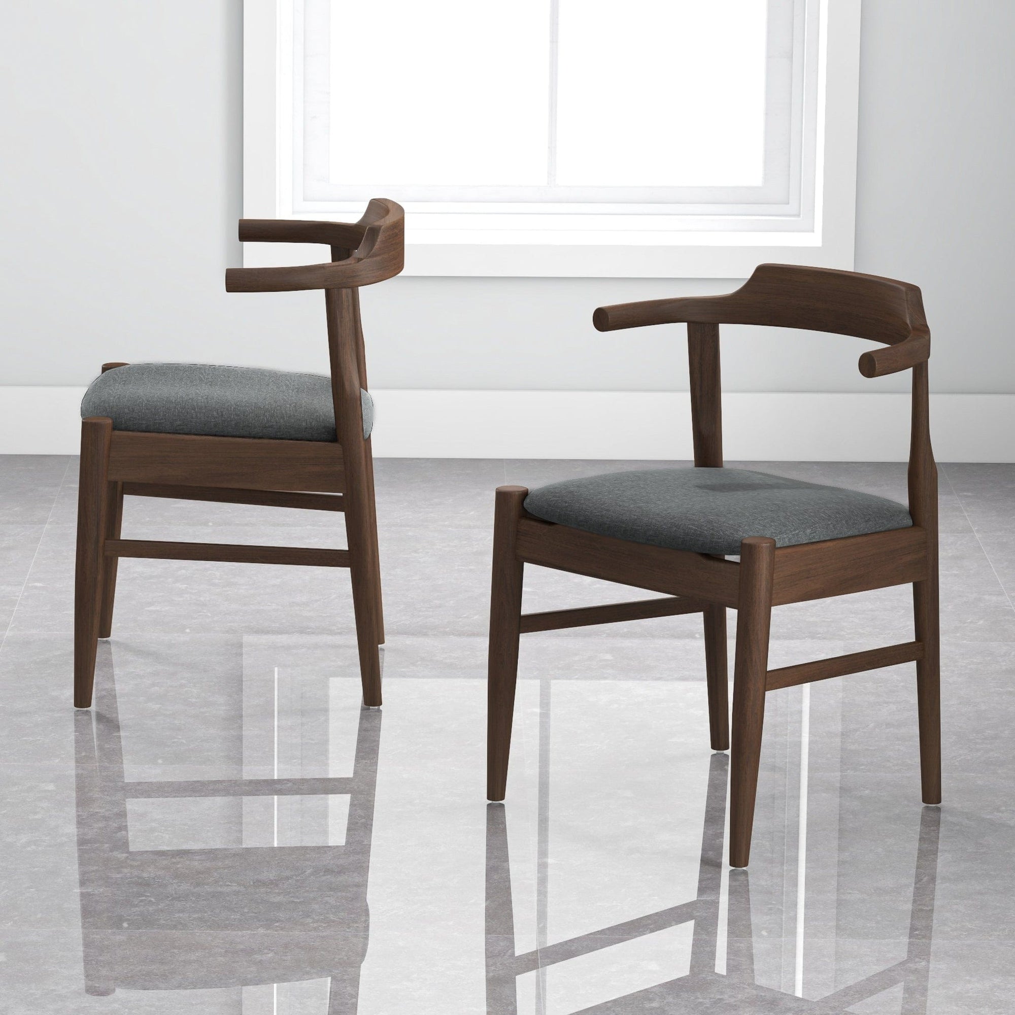 THE FURNITURE CO. Dining Chairs Sophisticated Grey Fabric Dining Chairs for Stylish Dining Spaces