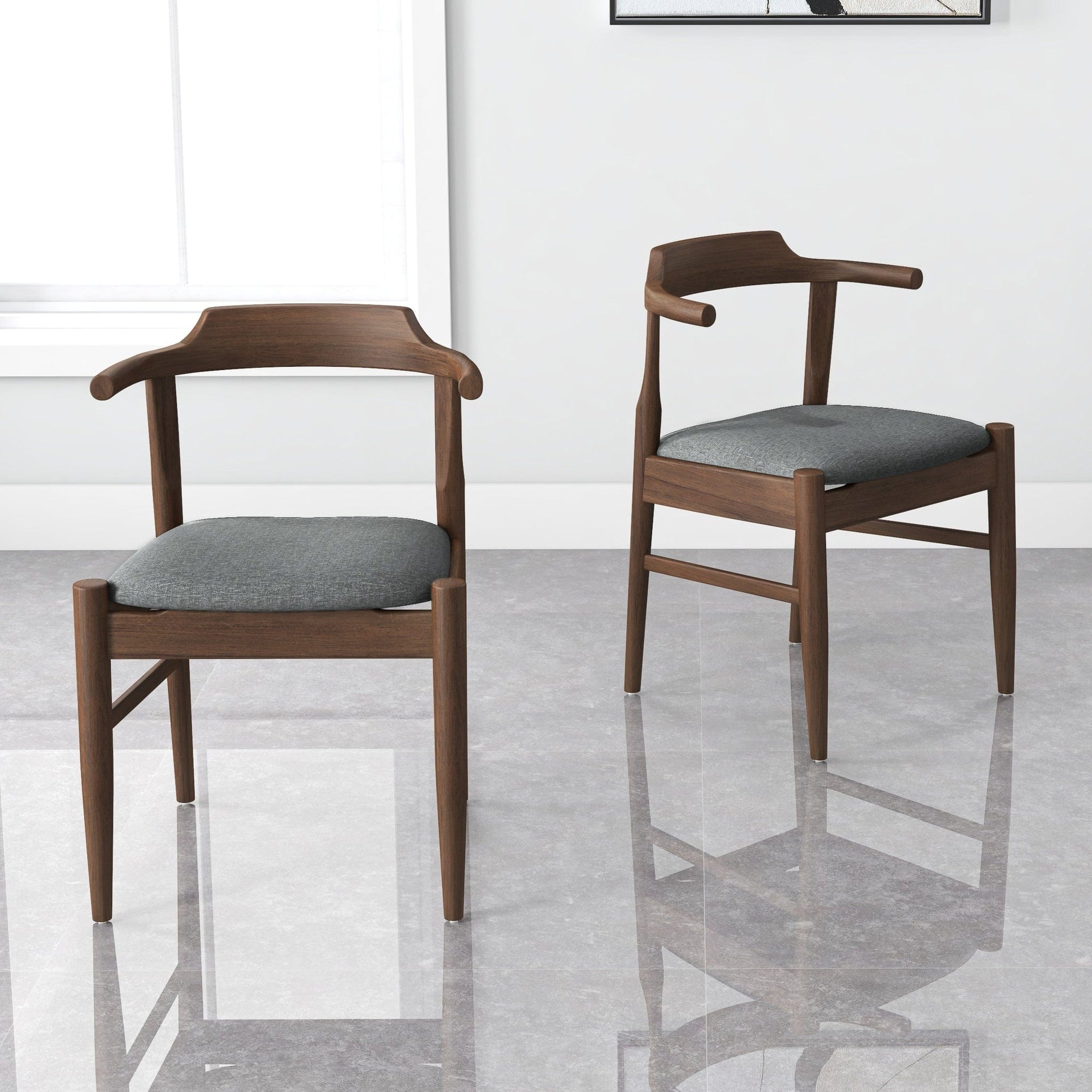 THE FURNITURE CO. Dining Chairs Sophisticated Grey Fabric Dining Chairs for Stylish Dining Spaces