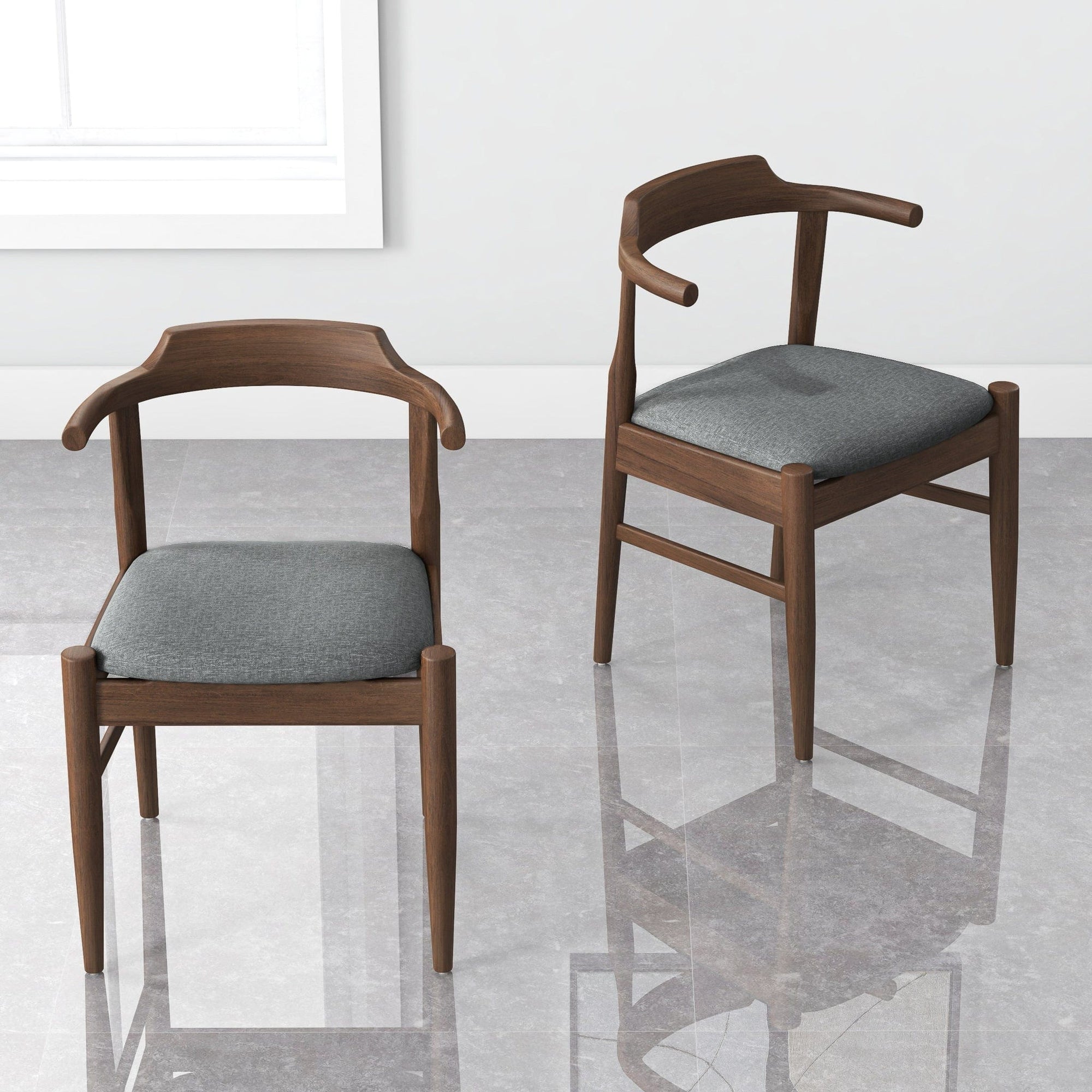 THE FURNITURE CO. Dining Chairs Sophisticated Grey Fabric Dining Chairs for Stylish Dining Spaces