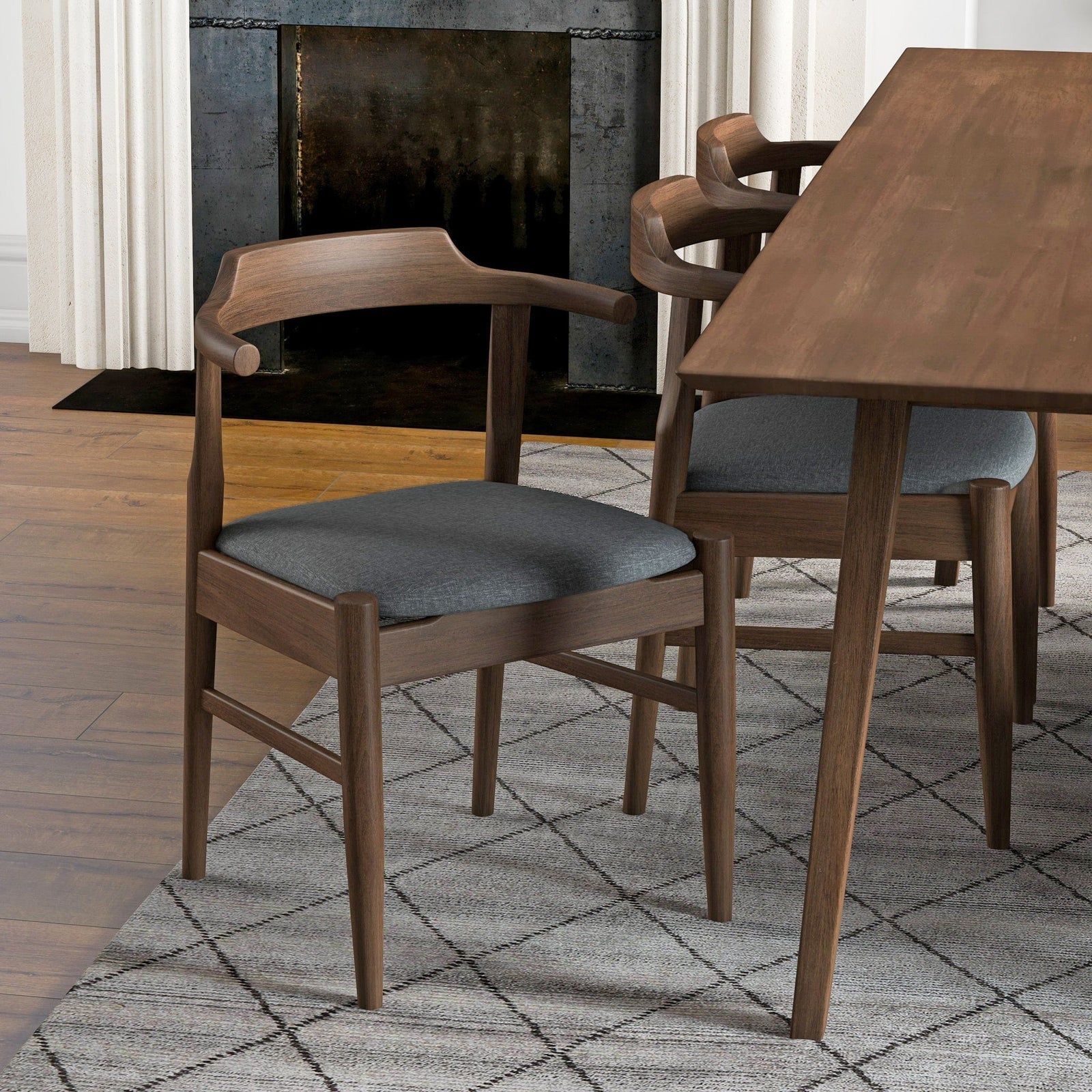 THE FURNITURE CO. Dining Chairs Sophisticated Grey Fabric Dining Chairs for Stylish Dining Spaces