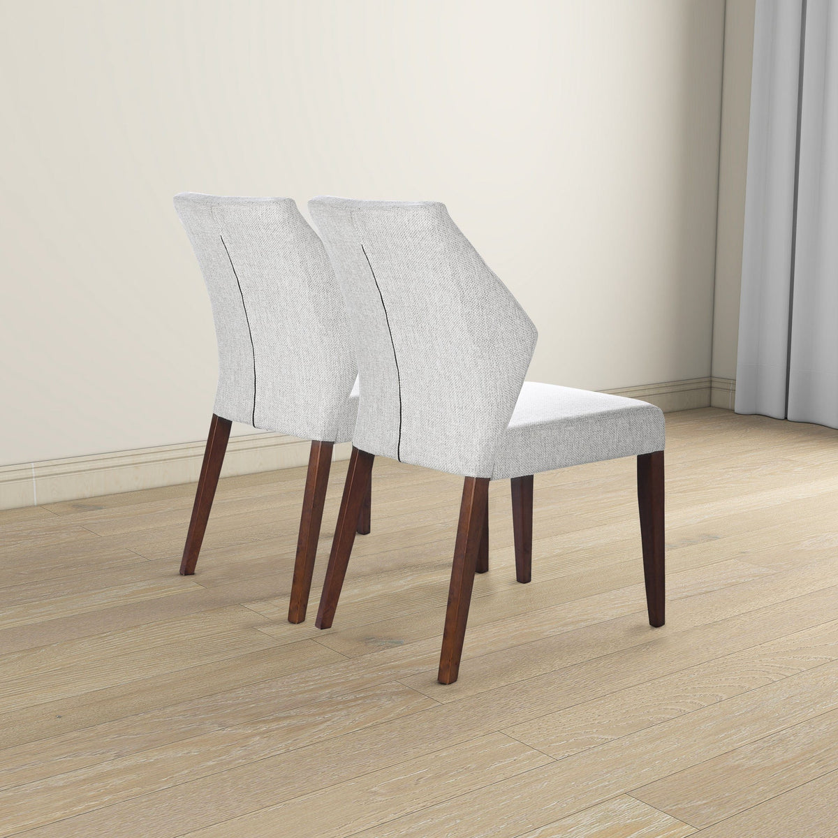THE FURNITURE CO. Dining Chairs Stylish Light Grey Fabric Dining Chairs for Dining Spaces