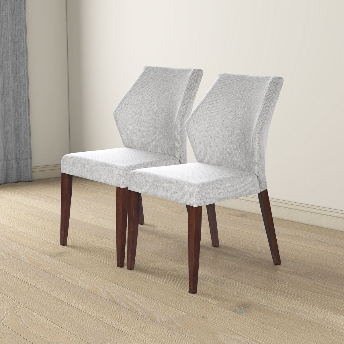 THE FURNITURE CO. Dining Chairs Stylish Light Grey Fabric Dining Chairs for Dining Spaces