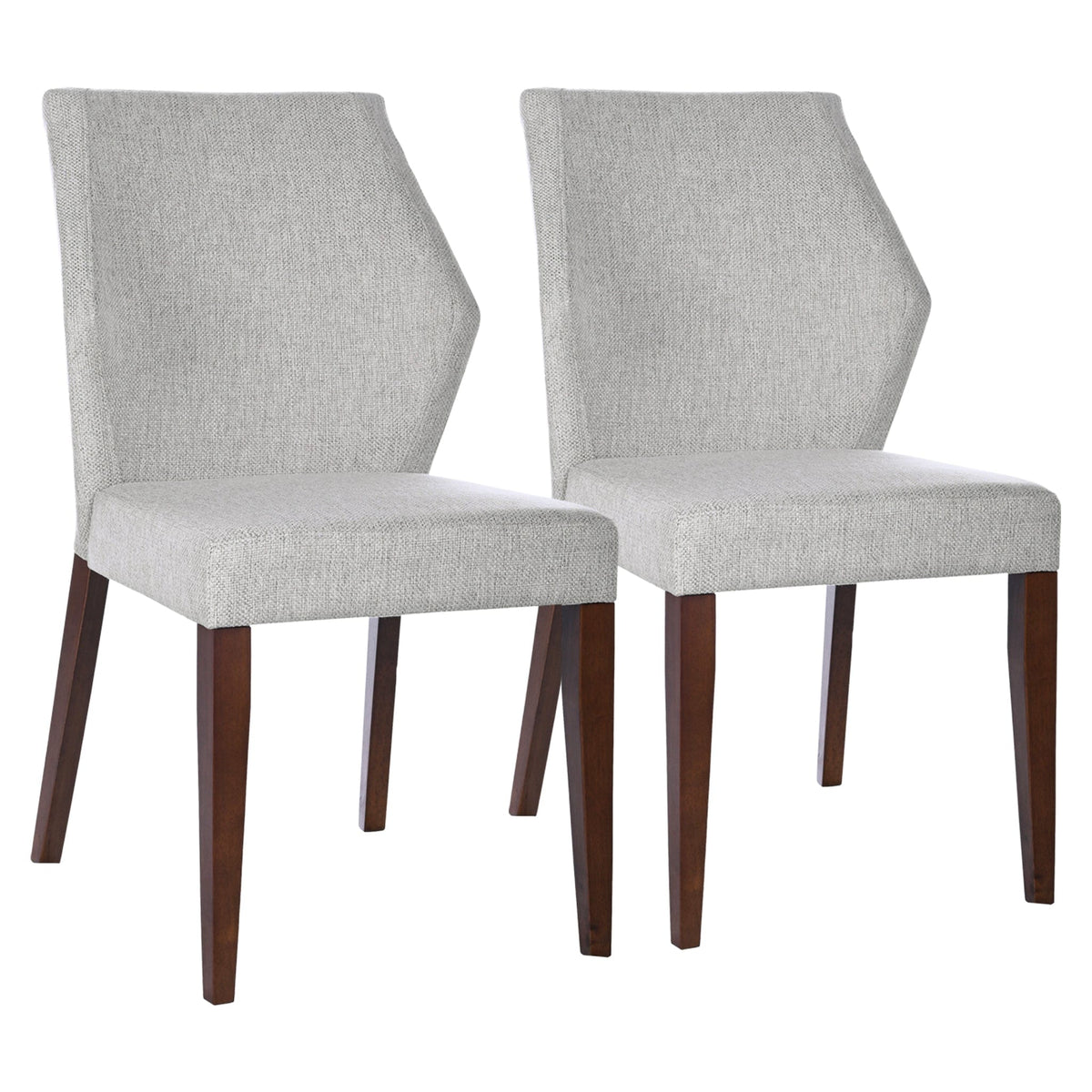 THE FURNITURE CO. Dining Chairs Stylish Light Grey Fabric Dining Chairs for Dining Spaces