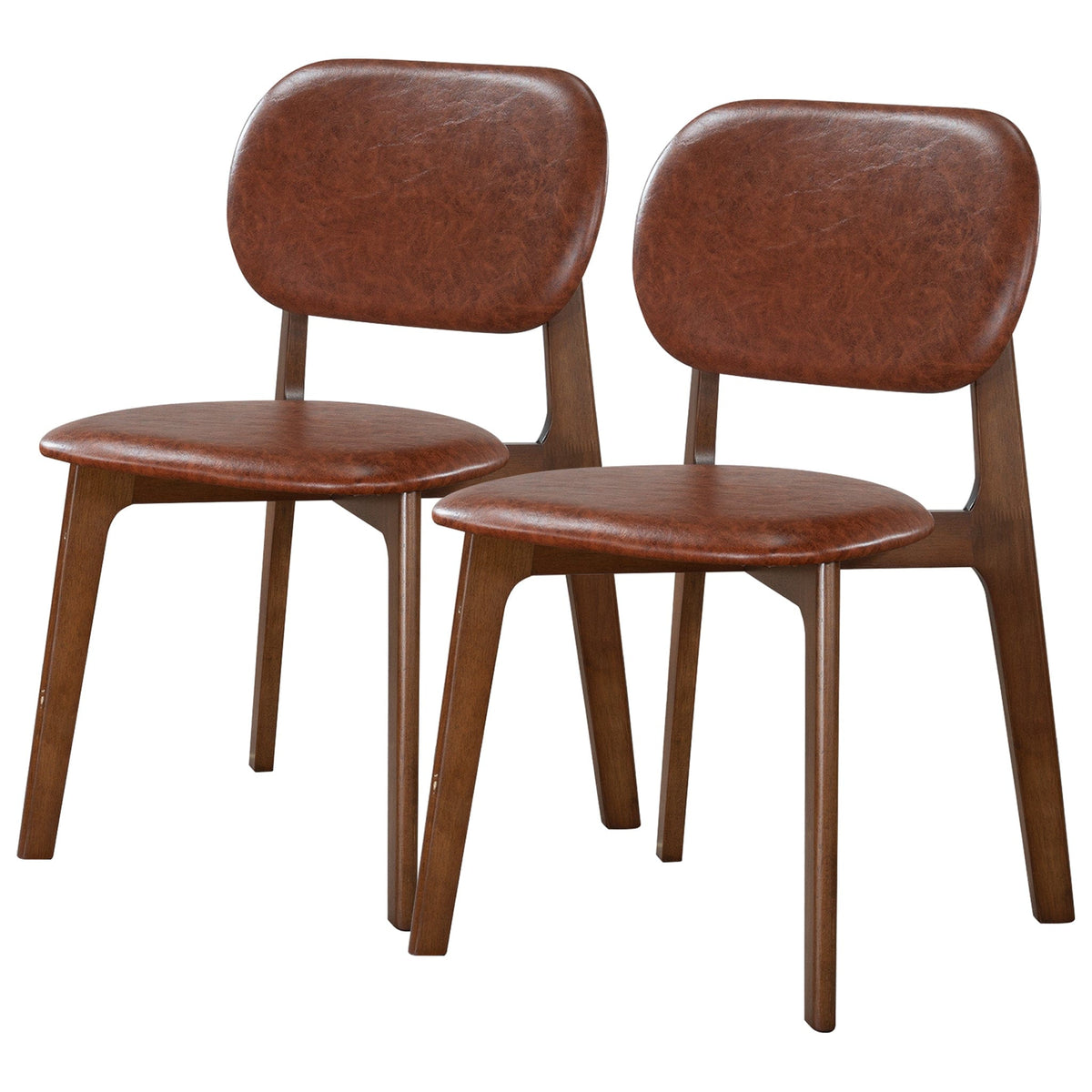 THE FURNITURE CO. Elegant Brown Leather Dining Chairs for Dining Spaces