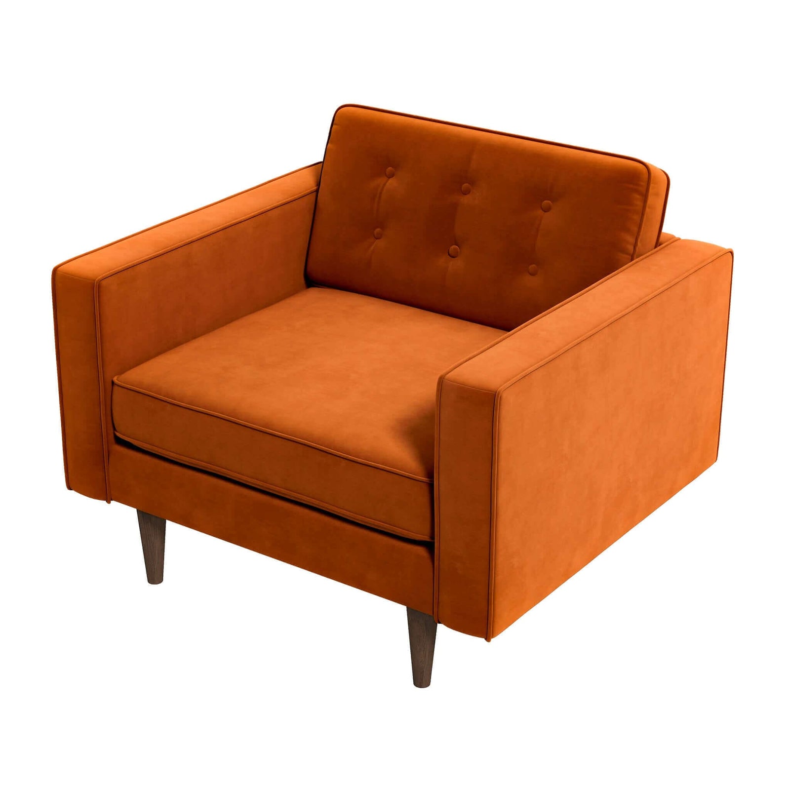 THE FURNITURE CO. Lounge Chairs Elegant Burnt Orange Velvet Lounge Chair for Stylish Living Spaces