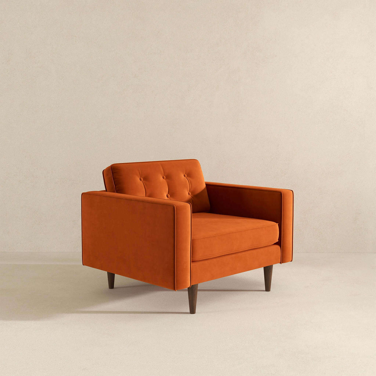 THE FURNITURE CO. Lounge Chairs Elegant Burnt Orange Velvet Lounge Chair for Stylish Living Spaces