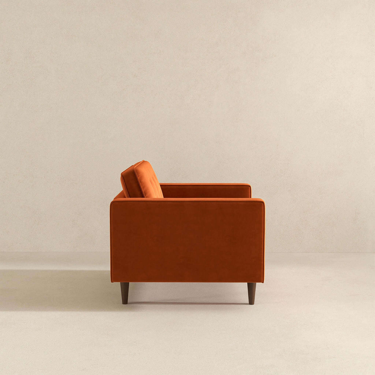 THE FURNITURE CO. Lounge Chairs Elegant Burnt Orange Velvet Lounge Chair for Stylish Living Spaces