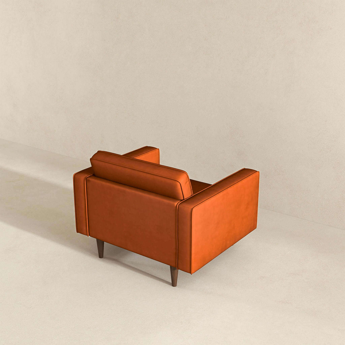 THE FURNITURE CO. Lounge Chairs Elegant Burnt Orange Velvet Lounge Chair for Stylish Living Spaces