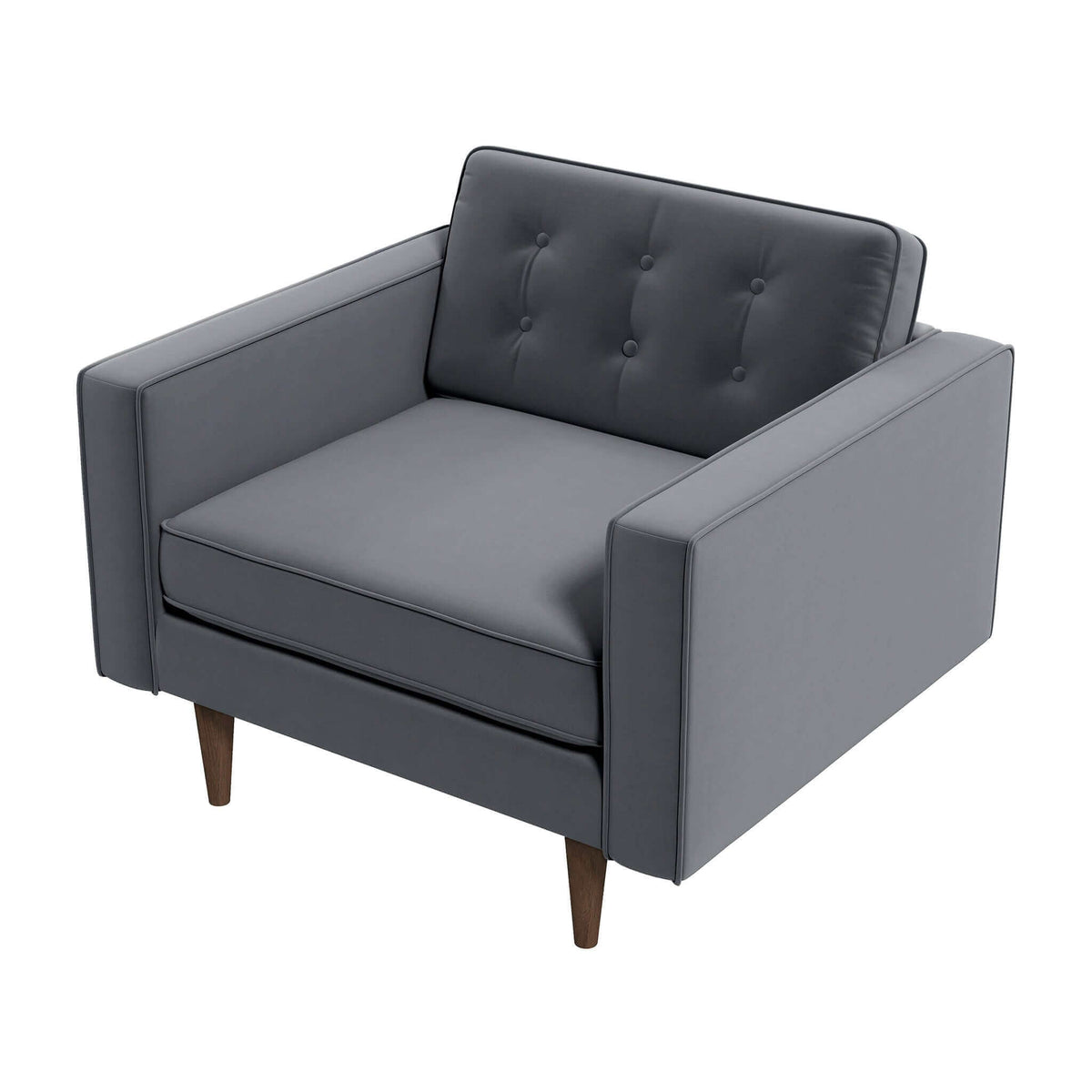 THE FURNITURE CO. Lounge Chairs Elegant Grey Velvet Lounge Chair for Stylish Living Spaces