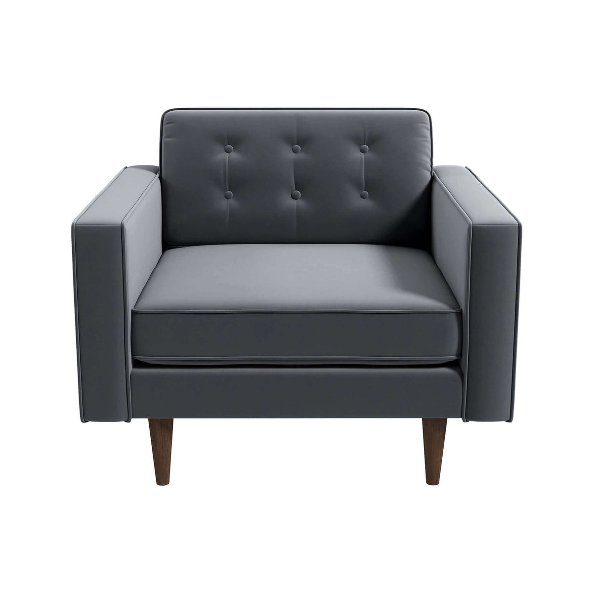 THE FURNITURE CO. Lounge Chairs Elegant Grey Velvet Lounge Chair for Stylish Living Spaces