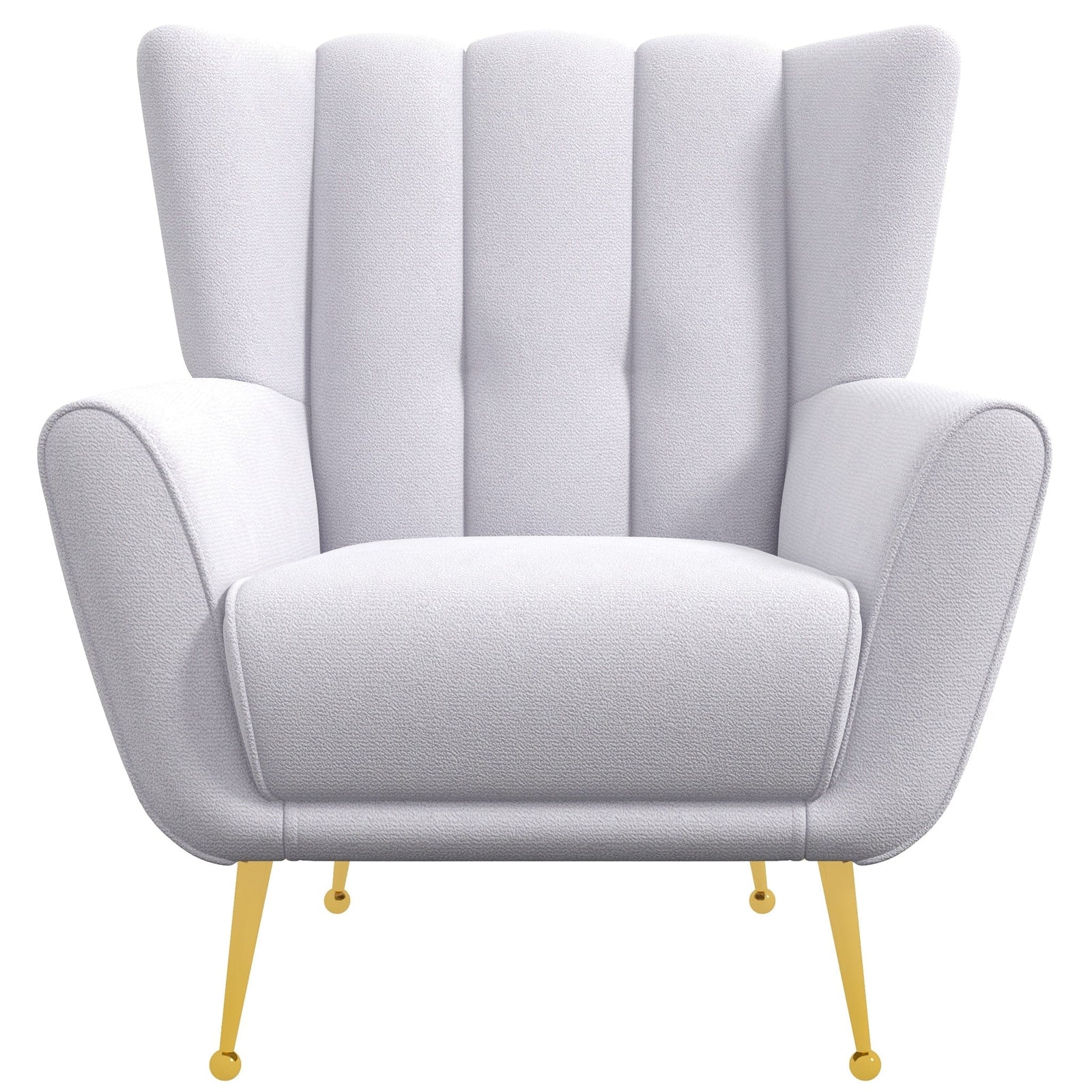 THE FURNITURE CO. Lounge Chairs Elegant Light Grey Boucle Armchair for Stylish Living Spaces