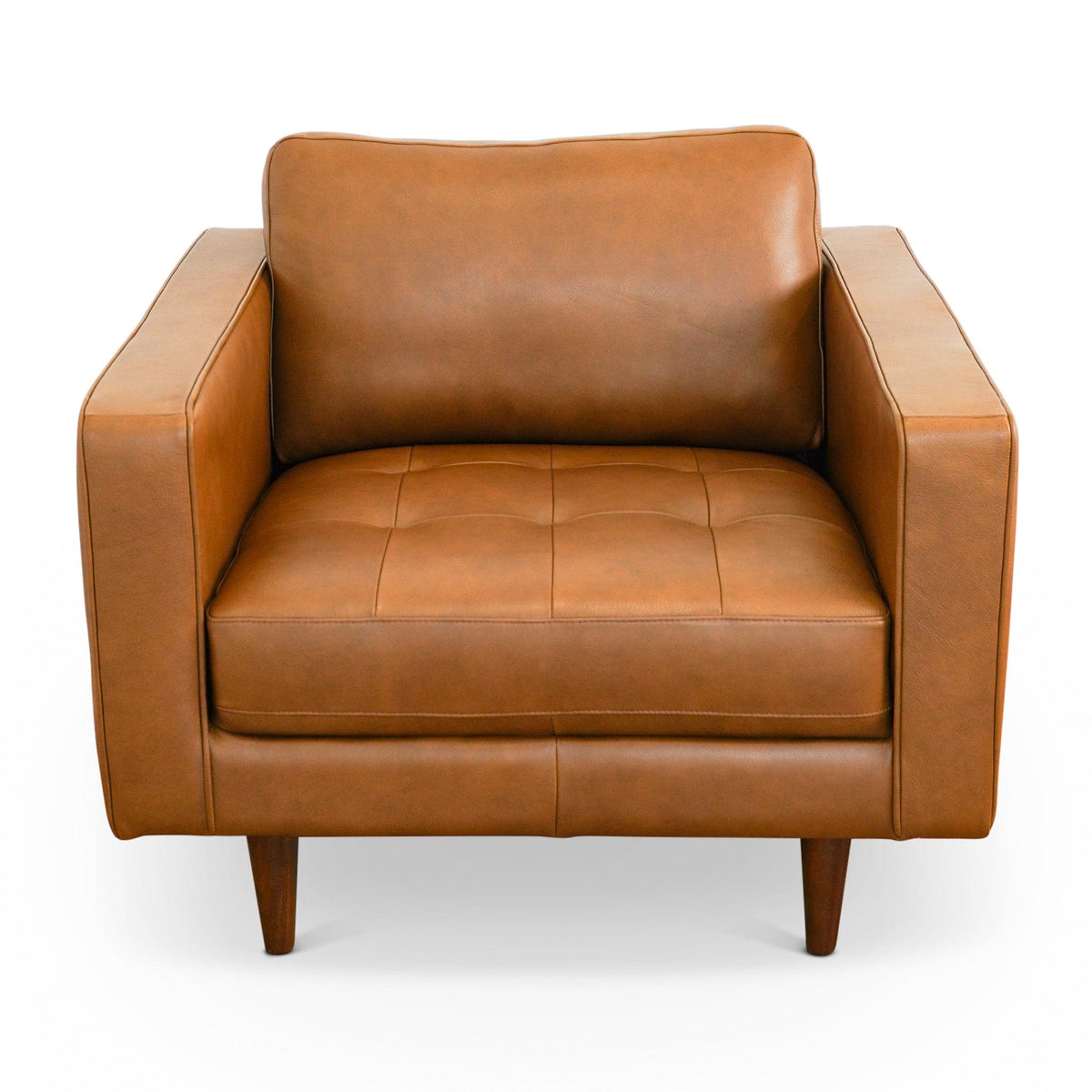 THE FURNITURE CO. Lounge Chairs Elegant Tan Leather Lounge Chair for Stylish Living Spaces