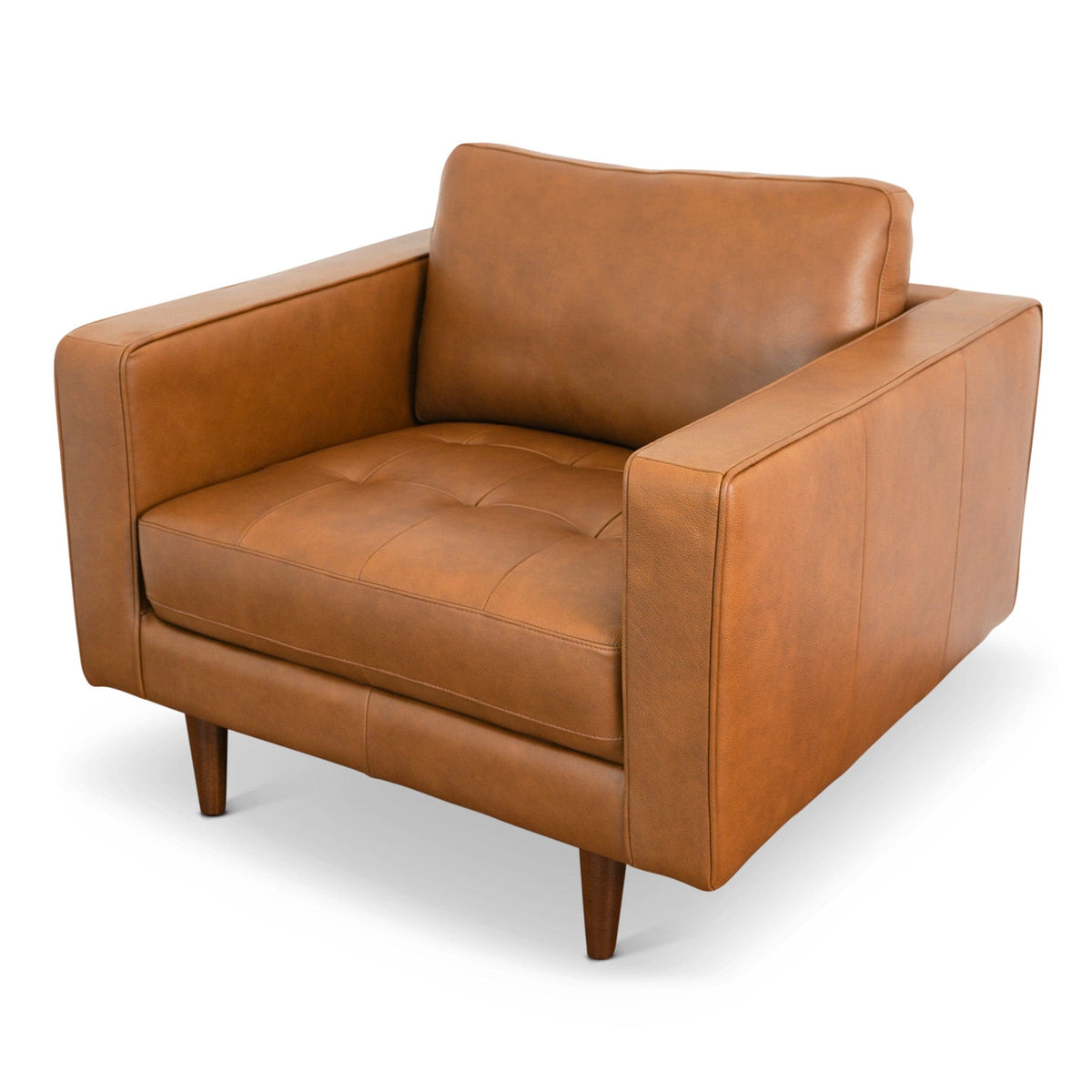 THE FURNITURE CO. Lounge Chairs Elegant Tan Leather Lounge Chair for Stylish Living Spaces