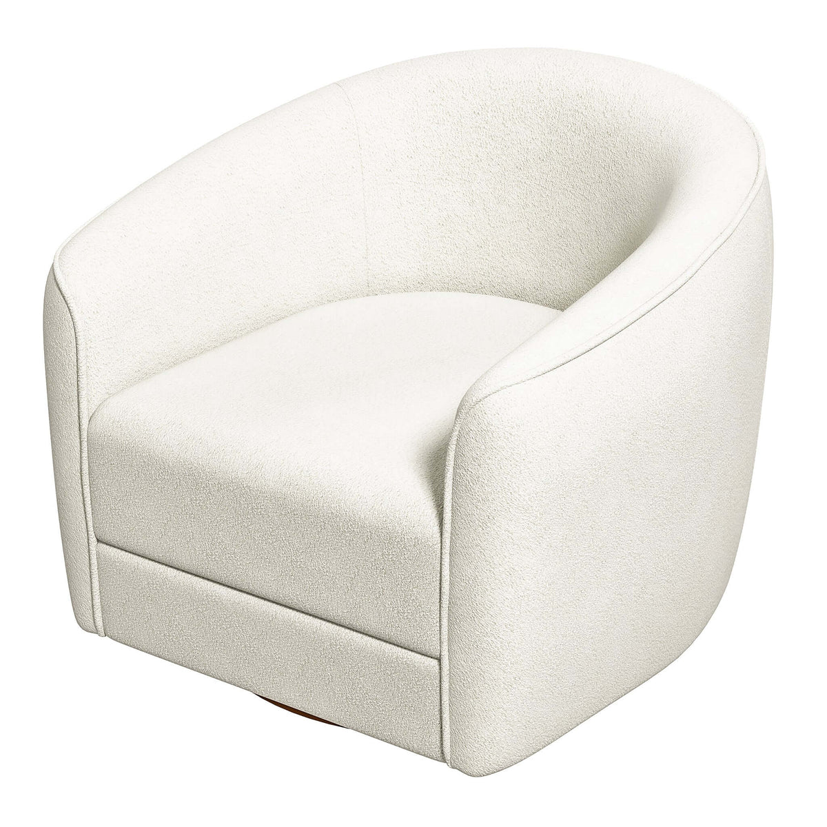 THE FURNITURE CO. Lounge Chairs Luxury Beige Boucle Swivel Chair for Elegant Living Spaces