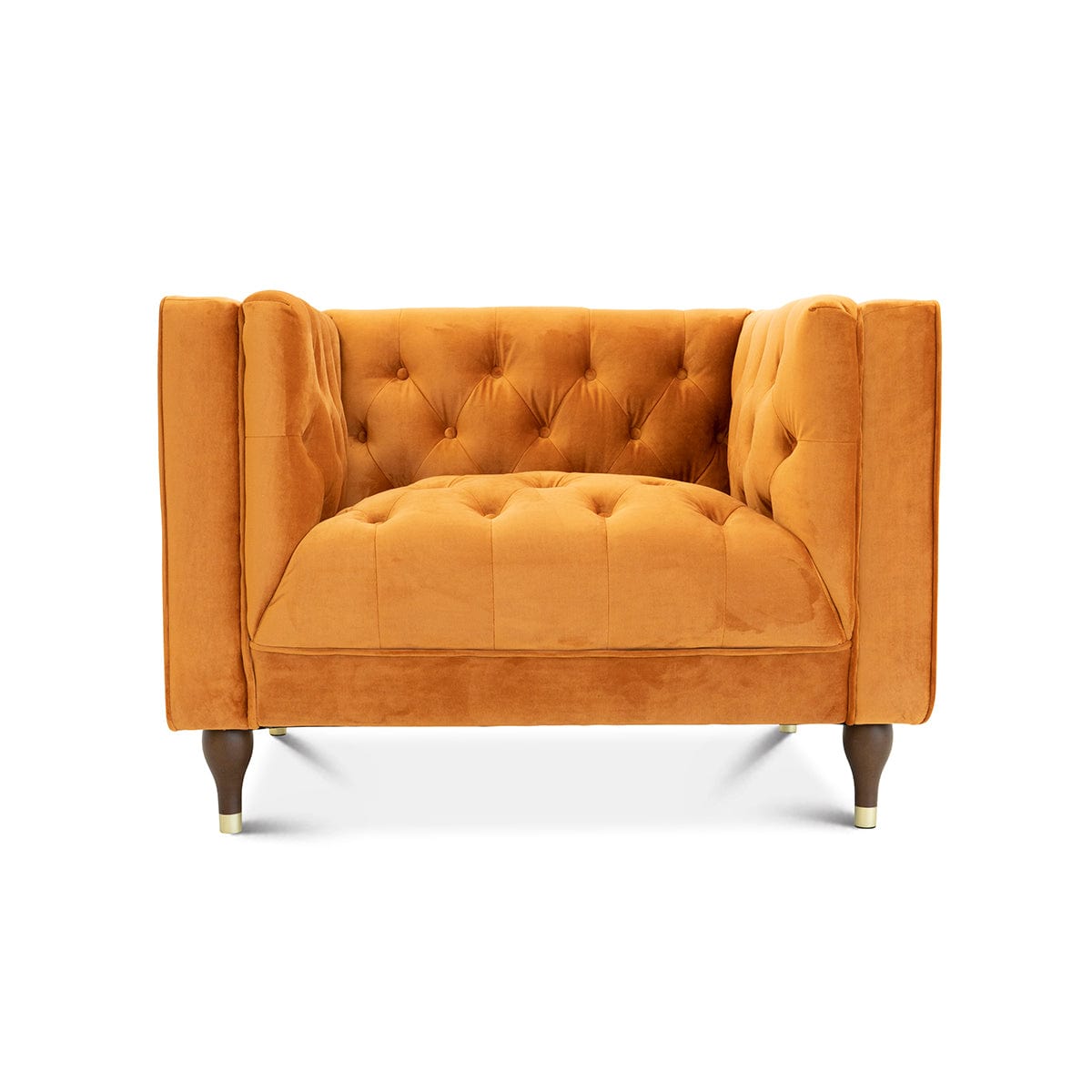 THE FURNITURE CO. Lounge Chairs Luxury Burnt Orange Velvet Lounge Chair for Stylish Living Spaces