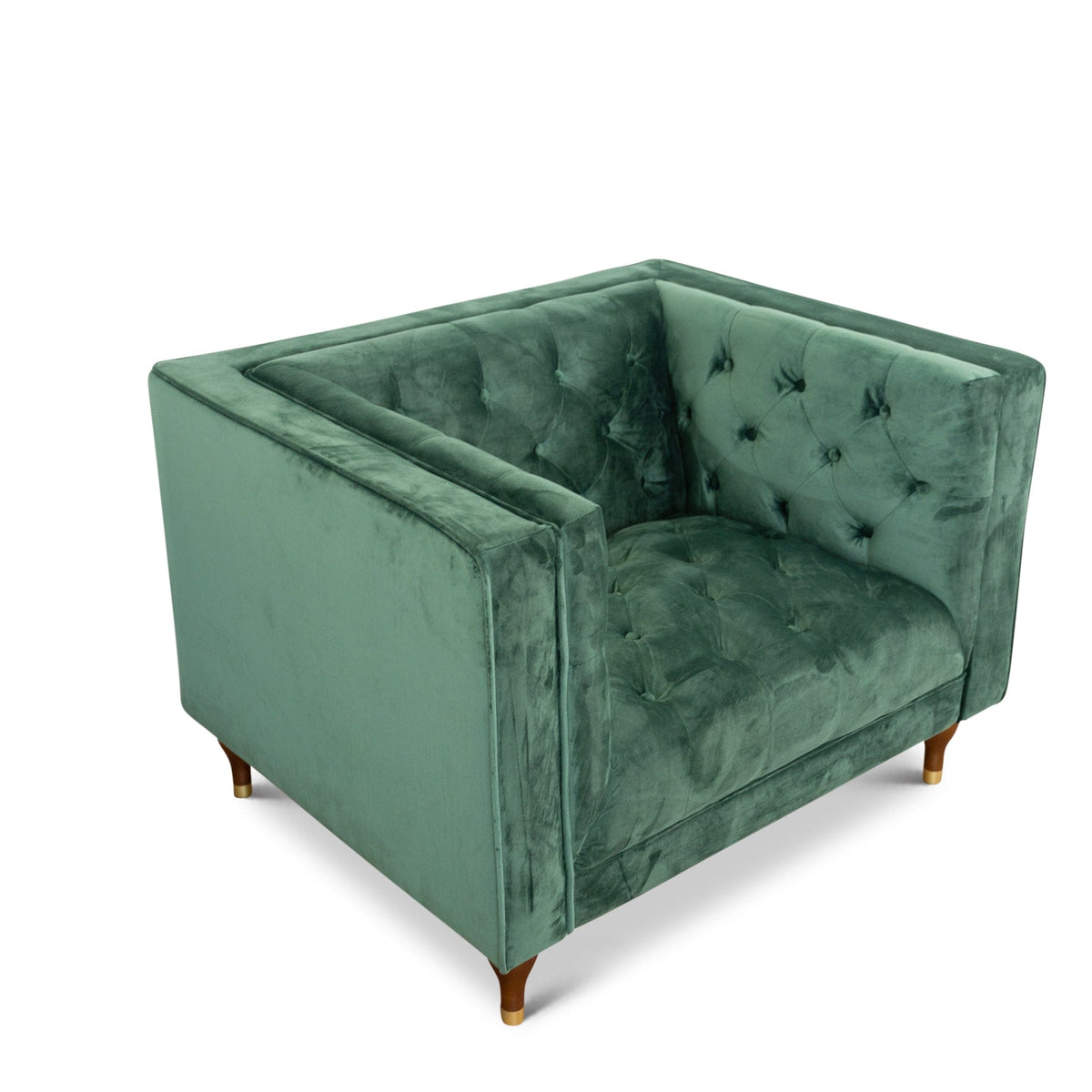 THE FURNITURE CO. Lounge Chairs Luxury Dark Green Velvet Lounge Chair for Elegant Living Spaces