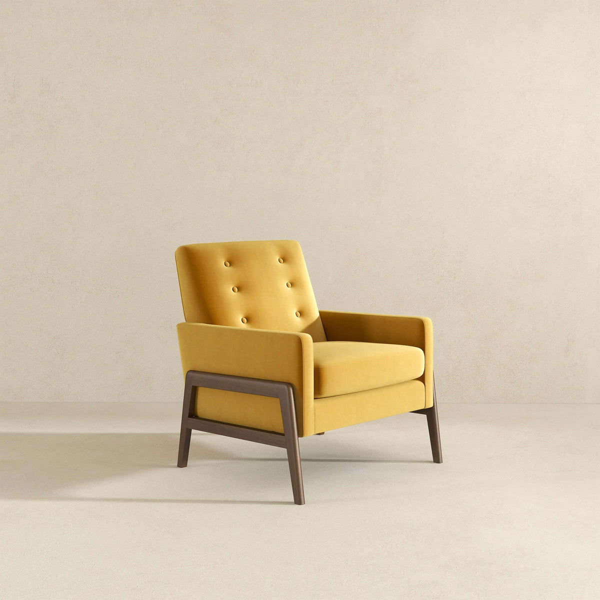 THE FURNITURE CO. Lounge Chairs Luxury Dark Yellow Velvet Lounge Chair for Elegant Living Spaces