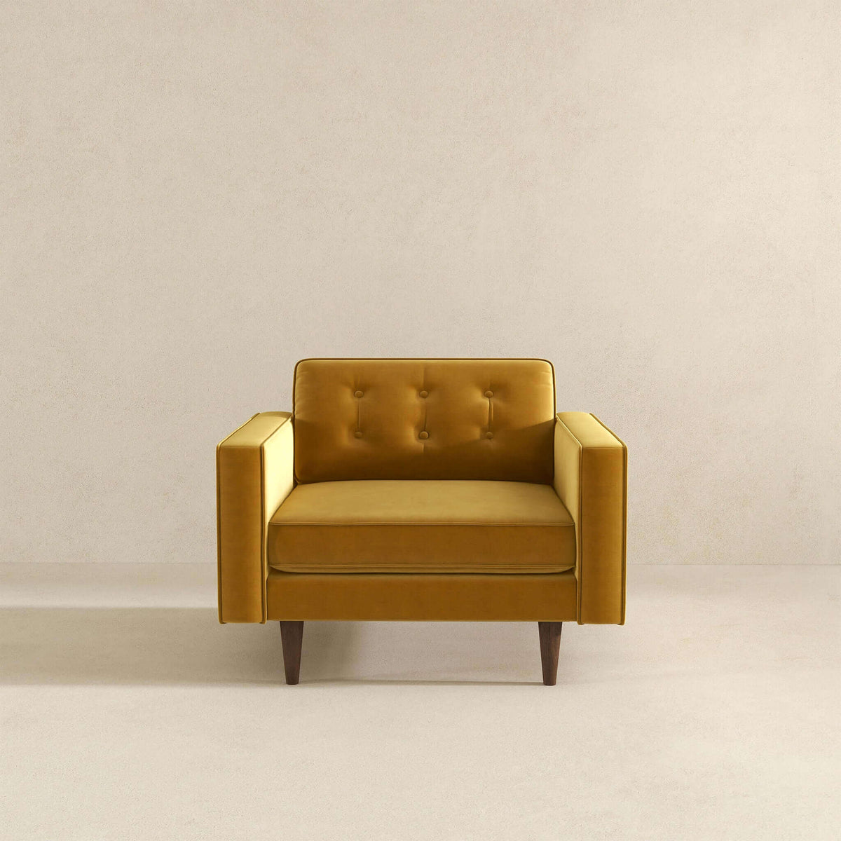 THE FURNITURE CO. Lounge Chairs Luxury Gold Velvet Lounge Chair for Elegant Living Spaces