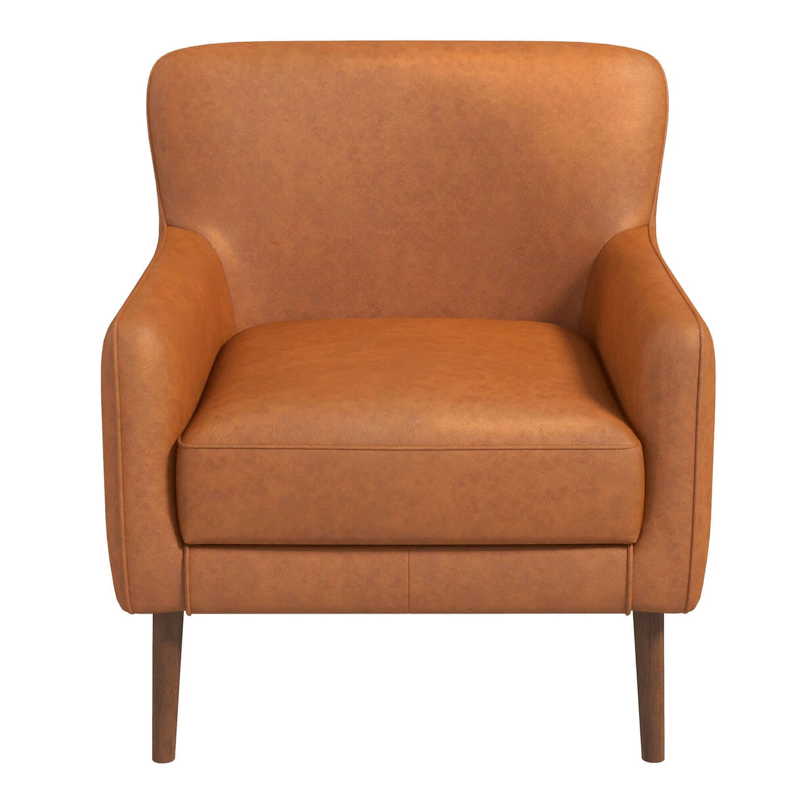 THE FURNITURE CO. Lounge Chairs Luxury Tan Genuine Leather Lounge Chair for Elegant Living Spaces