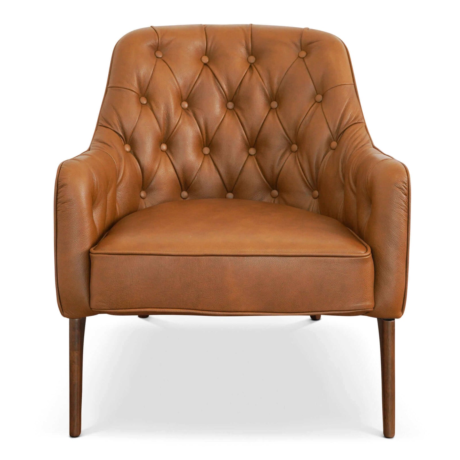 THE FURNITURE CO. Lounge Chairs Luxury Tan Leather Lounge Chair for Elegant Living Spaces