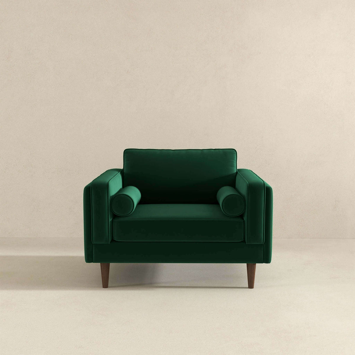 THE FURNITURE CO. Lounge Chairs Stylish Dark Green Velvet Lounge Chair for Living Spaces