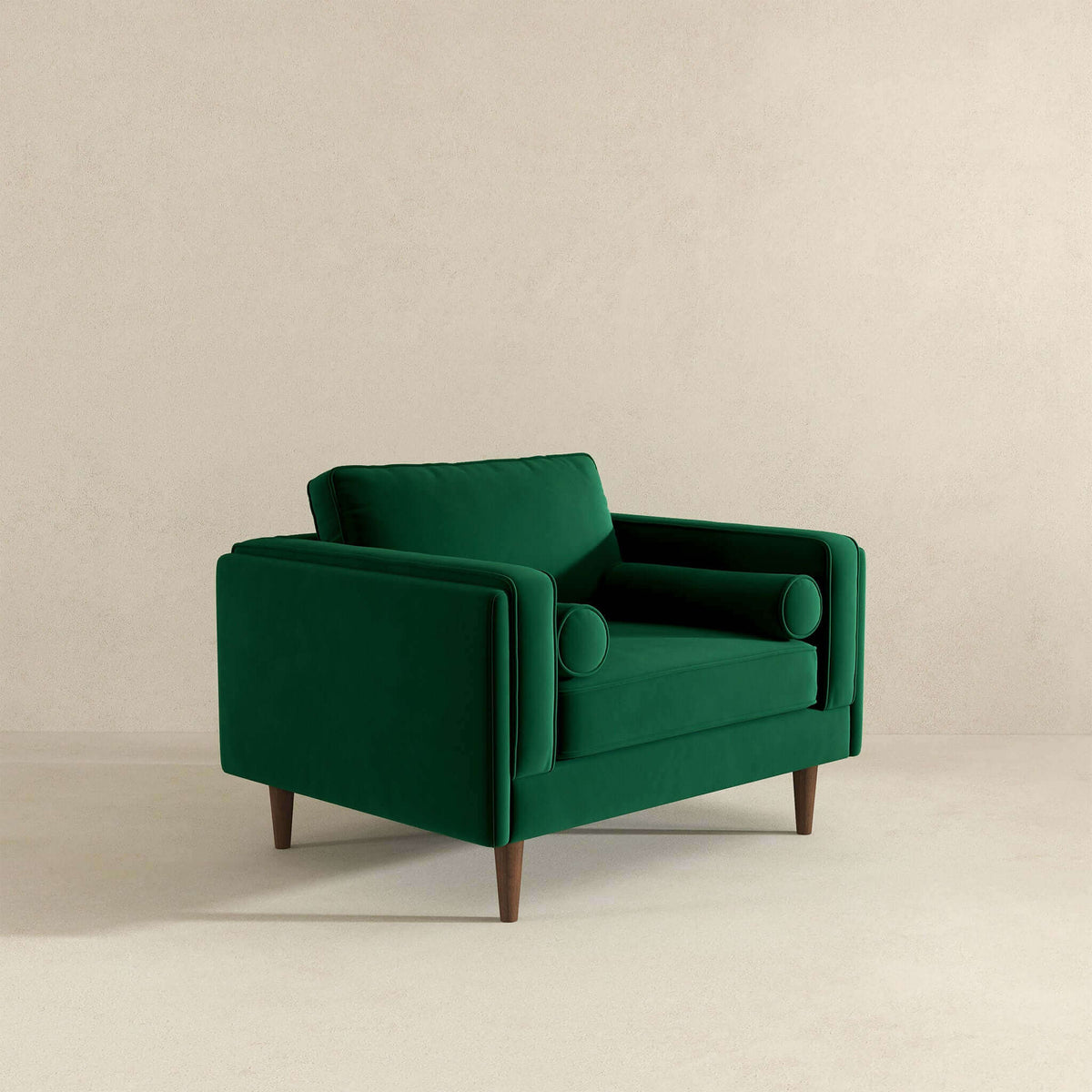 THE FURNITURE CO. Lounge Chairs Stylish Dark Green Velvet Lounge Chair for Living Spaces