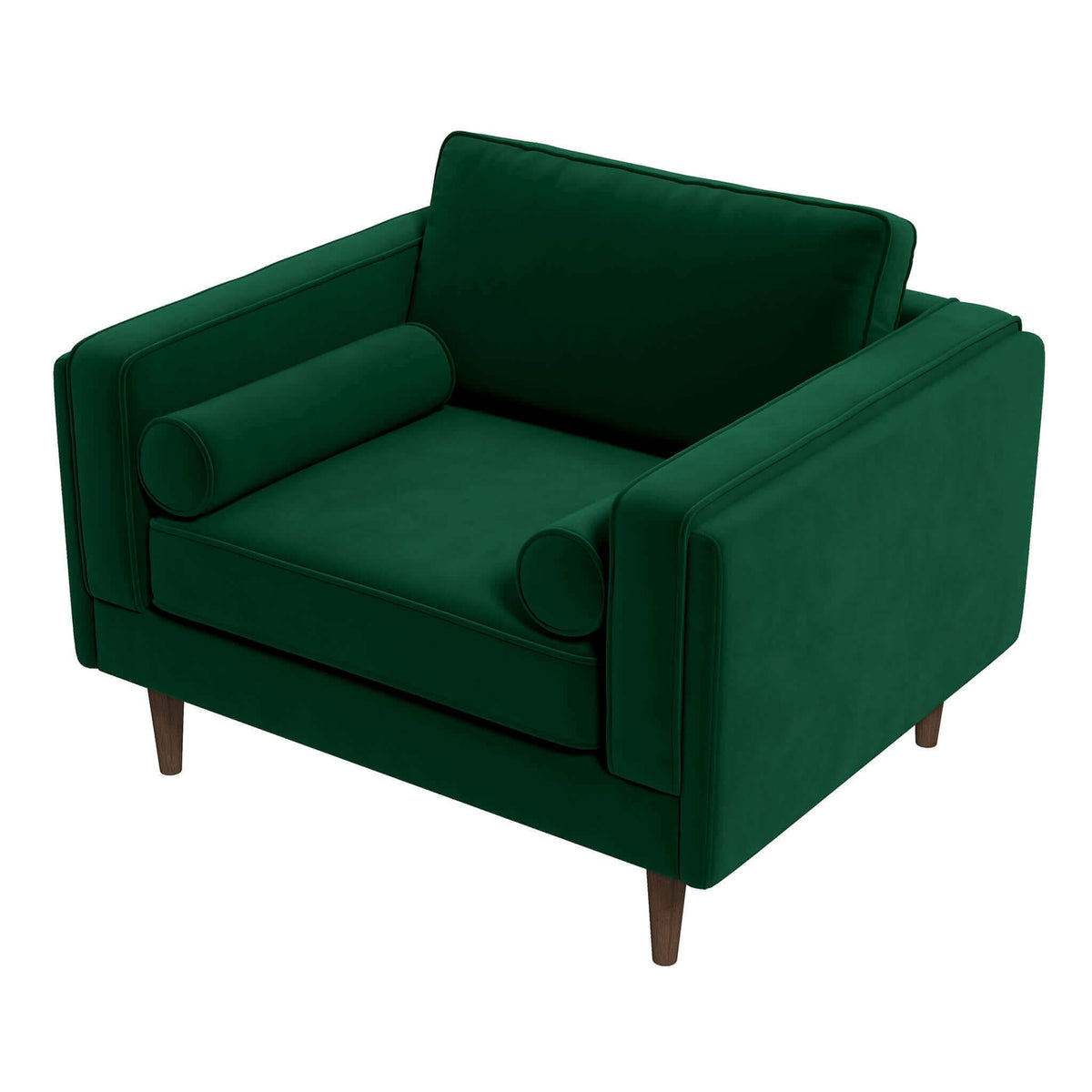 THE FURNITURE CO. Lounge Chairs Stylish Dark Green Velvet Lounge Chair for Living Spaces
