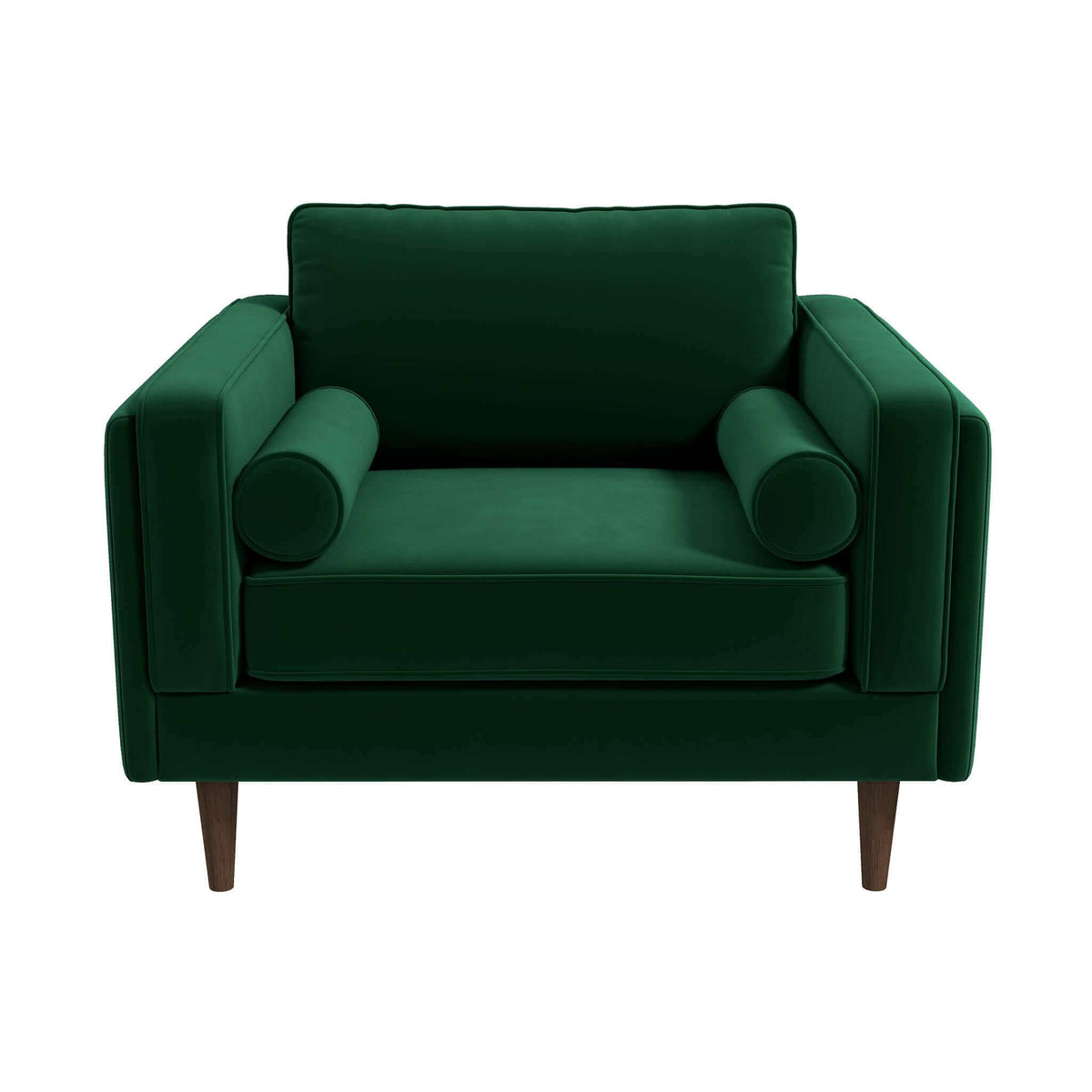 THE FURNITURE CO. Lounge Chairs Stylish Dark Green Velvet Lounge Chair for Living Spaces