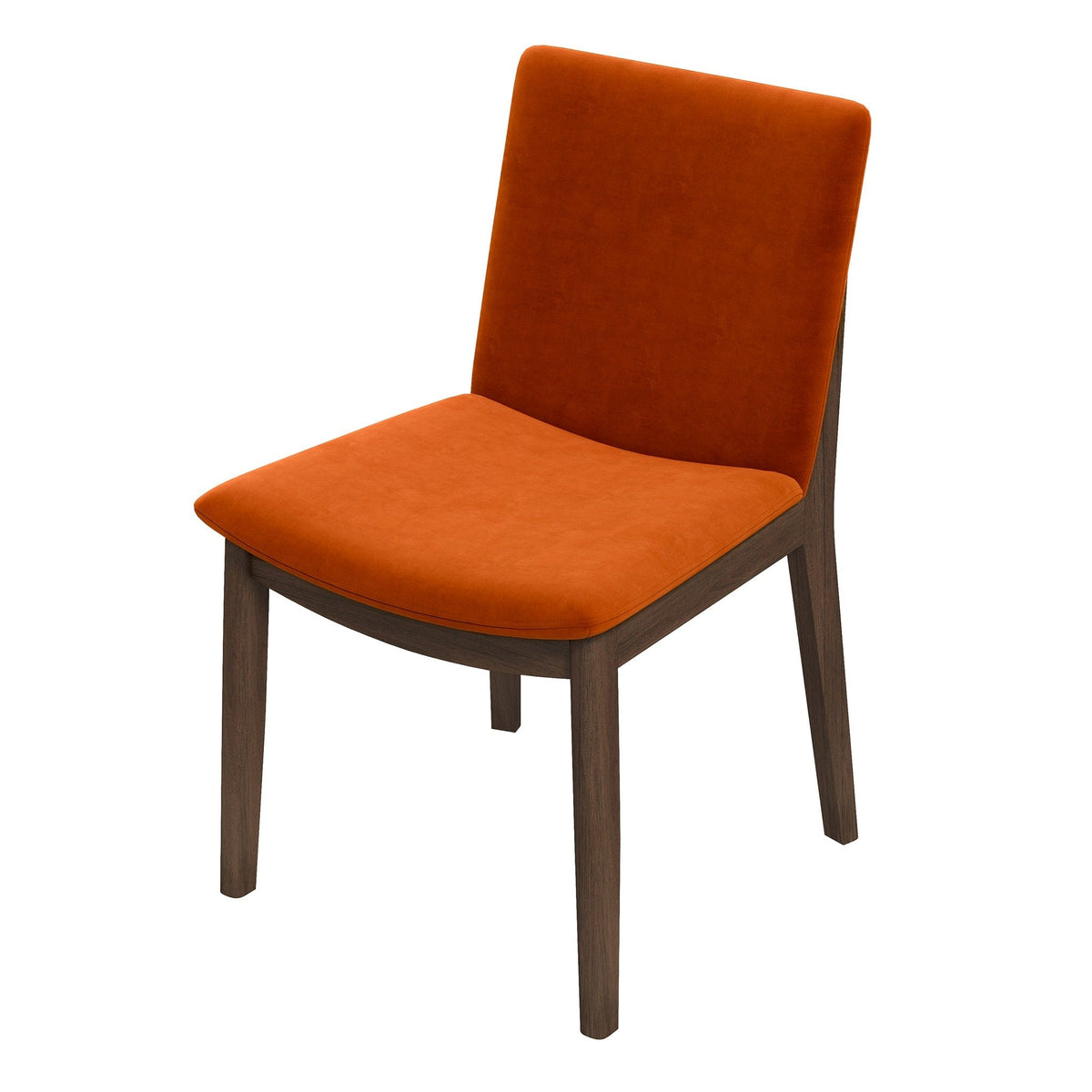 THE FURNITURE CO. Luxury Burnt Orange Velvet Dining Chair Set for Elegant Dining Spaces