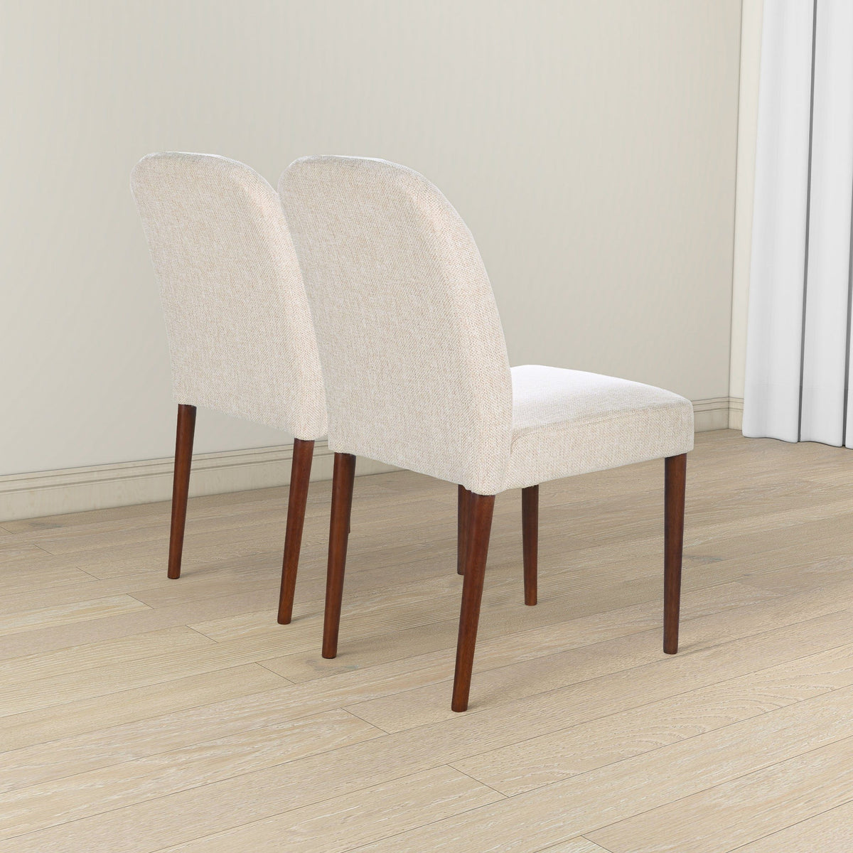THE FURNITURE CO. Luxury Capri Beige Fabric Dining Chairs for Elegant Dining Spaces