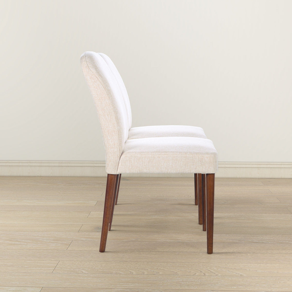 THE FURNITURE CO. Luxury Capri Beige Fabric Dining Chairs for Elegant Dining Spaces
