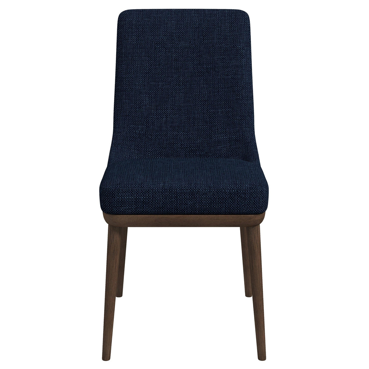 THE FURNITURE CO. Luxury Dark Blue Fabric Dining Chairs for Elegant Dining Spaces
