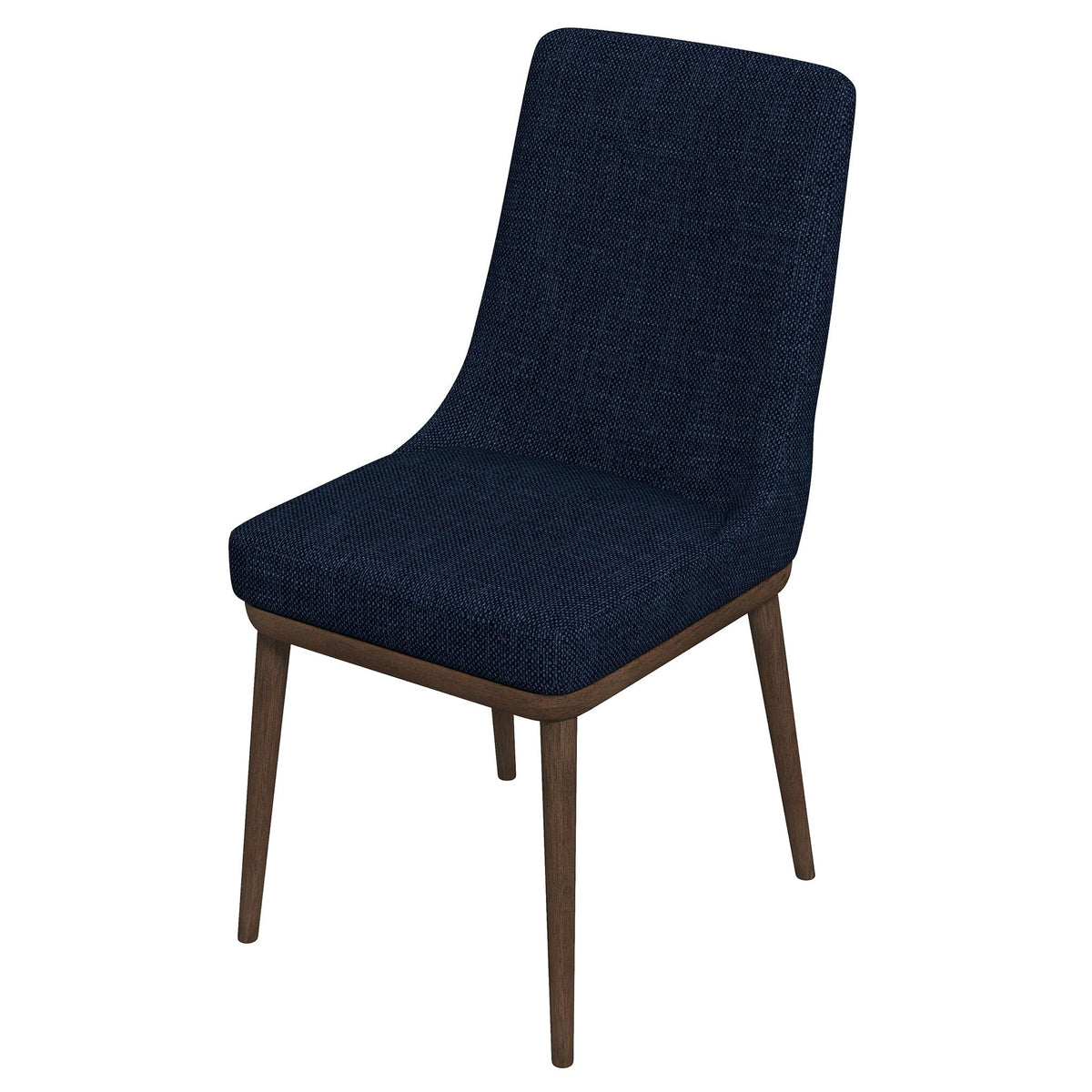 THE FURNITURE CO. Luxury Dark Blue Fabric Dining Chairs for Elegant Dining Spaces