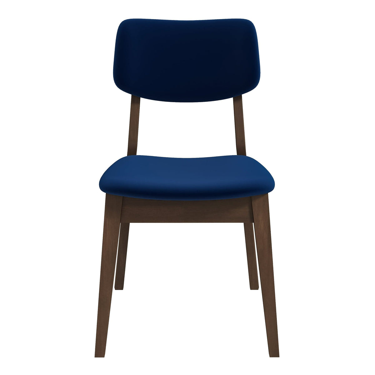 THE FURNITURE CO. Luxury Dark Blue Velvet Solid Back Side Chairs for Stylish Living Spaces
