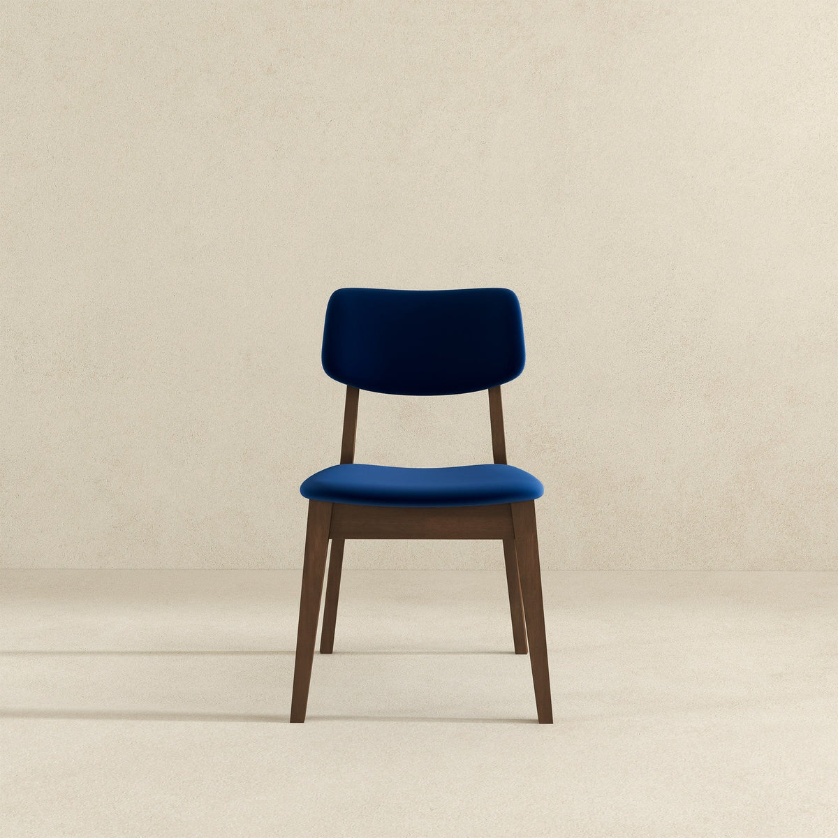 THE FURNITURE CO. Luxury Dark Blue Velvet Solid Back Side Chairs for Stylish Living Spaces