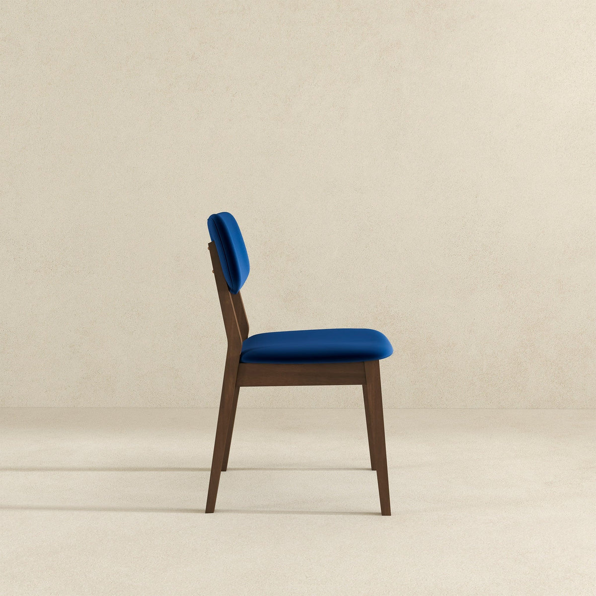 THE FURNITURE CO. Luxury Dark Blue Velvet Solid Back Side Chairs for Stylish Living Spaces
