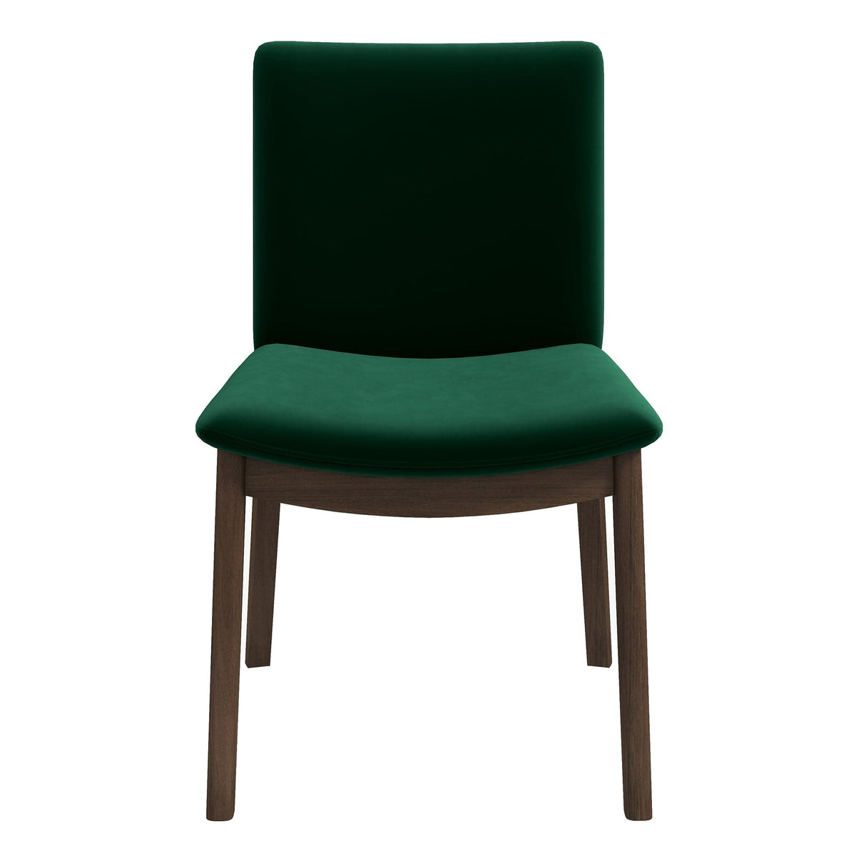 THE FURNITURE CO. Luxury Green Velvet Solid Wood Dining Chairs for Elegant Dining Spaces
