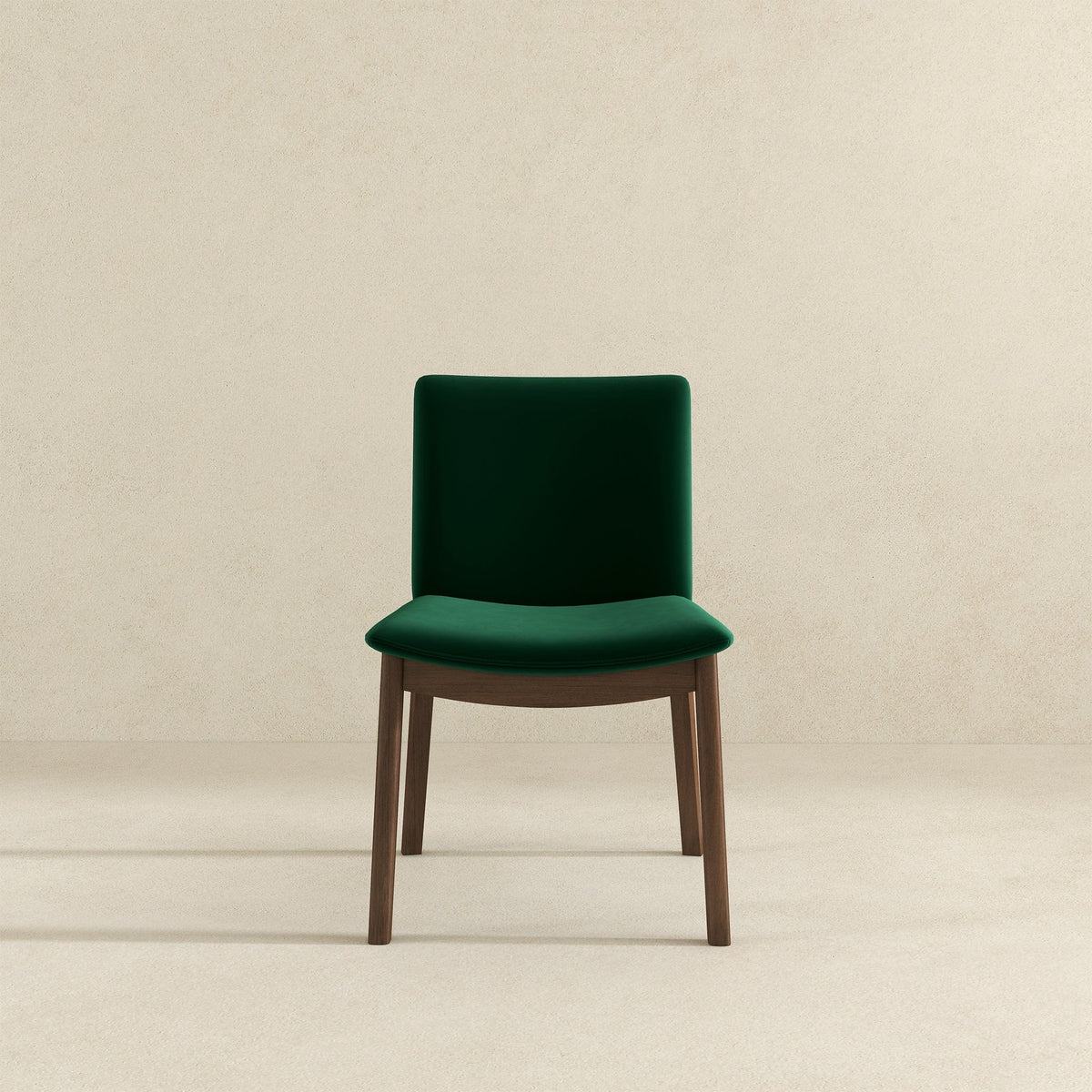 THE FURNITURE CO. Luxury Green Velvet Solid Wood Dining Chairs for Elegant Dining Spaces