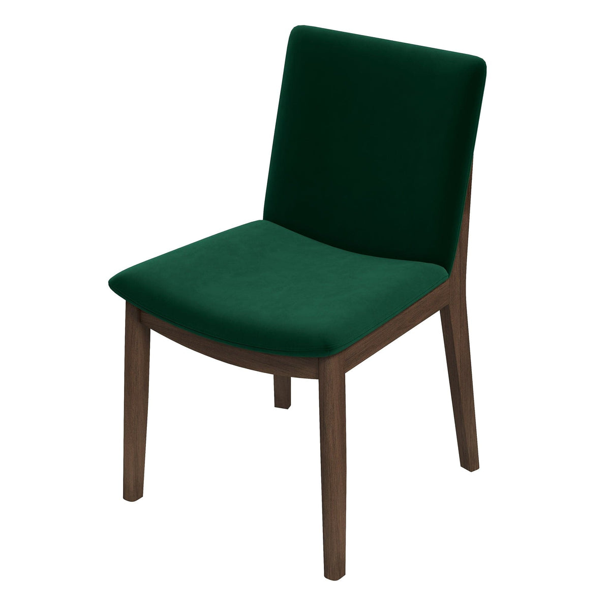 THE FURNITURE CO. Luxury Green Velvet Solid Wood Dining Chairs for Elegant Dining Spaces