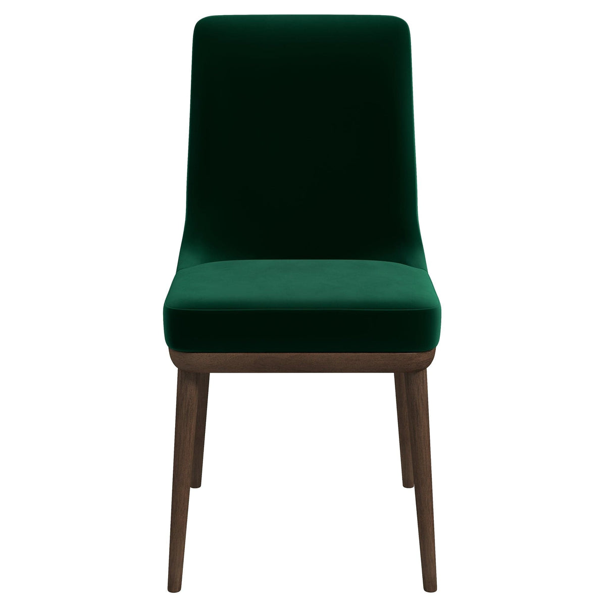 THE FURNITURE CO. Luxury Green Velvet Solid Wood Dining Chairs for Elegant Dining Spaces